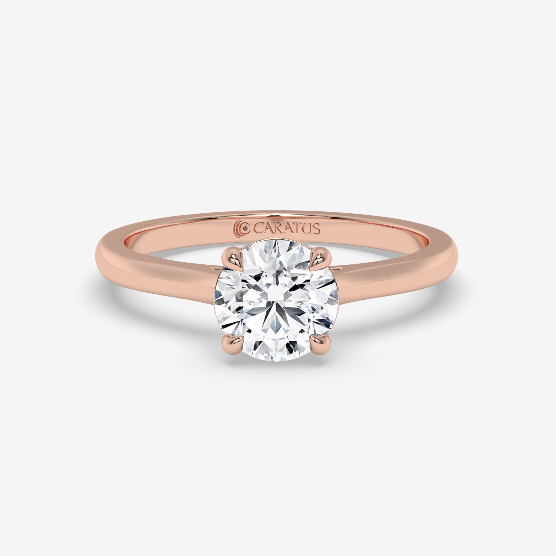 1.00 CT Cathedral-Style Round Diamond Engagement Ring in Rose Gold