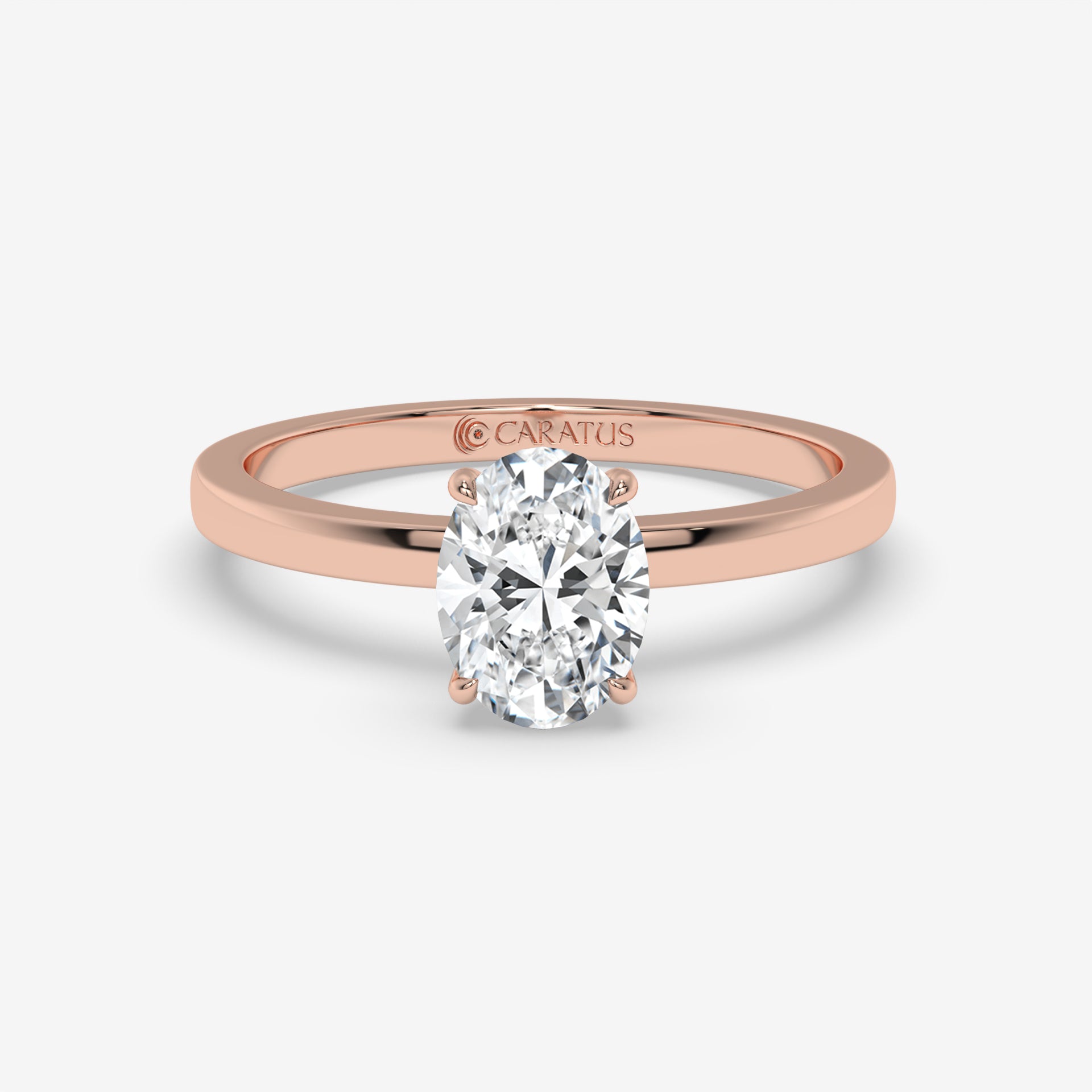 Yellow Gold Oval Diamond Ring with Round Side Stones