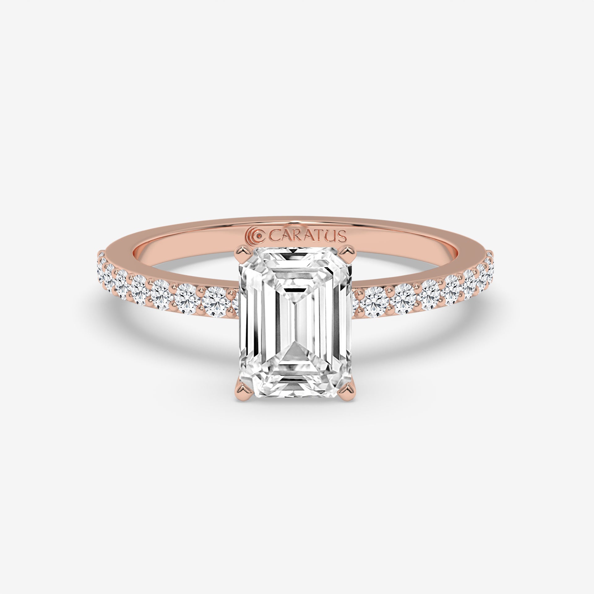 Emerald-cut diamond Rose Gold Ring
