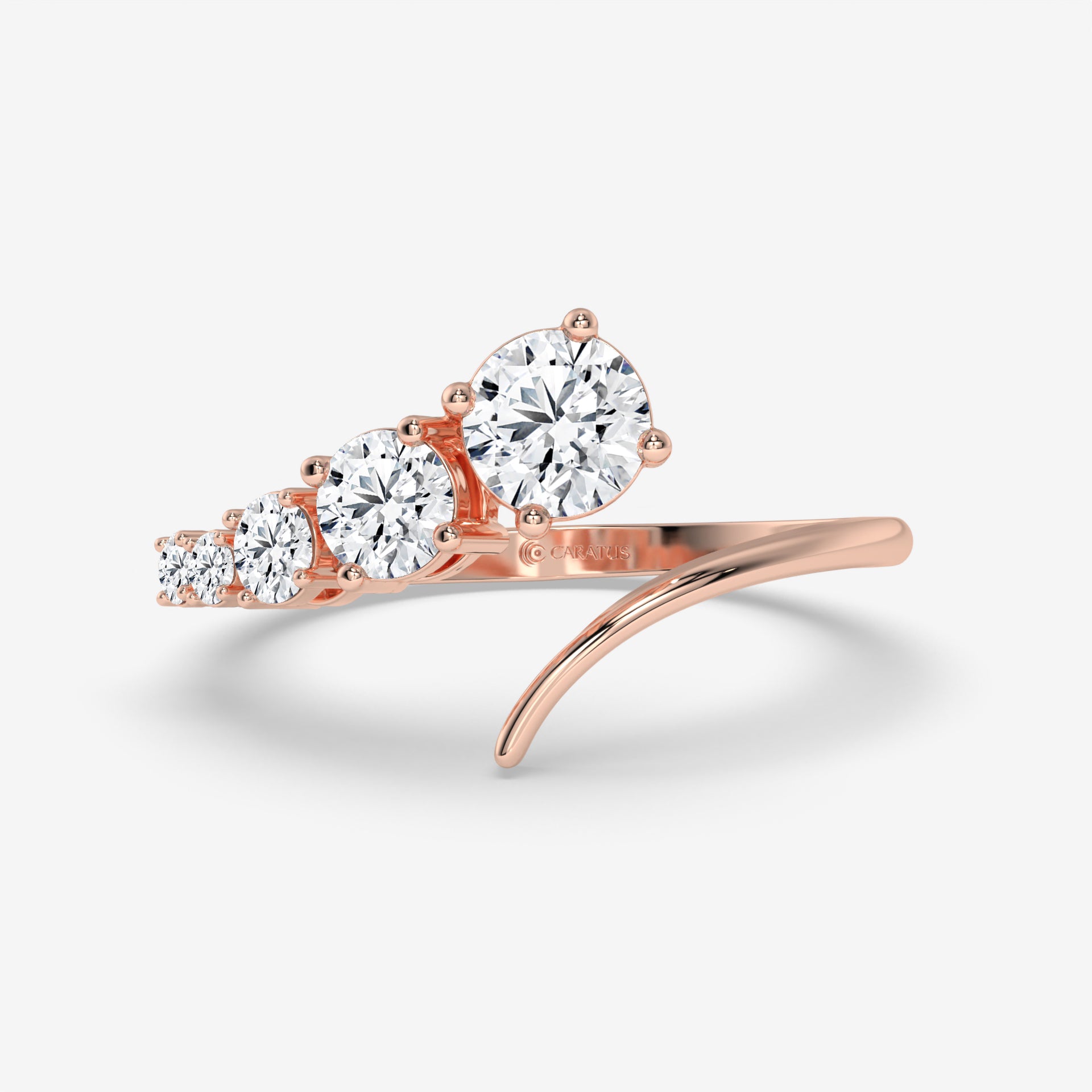 0.50 CT White Gold Round-Cut Engagement Ring with Side Round Diamonds