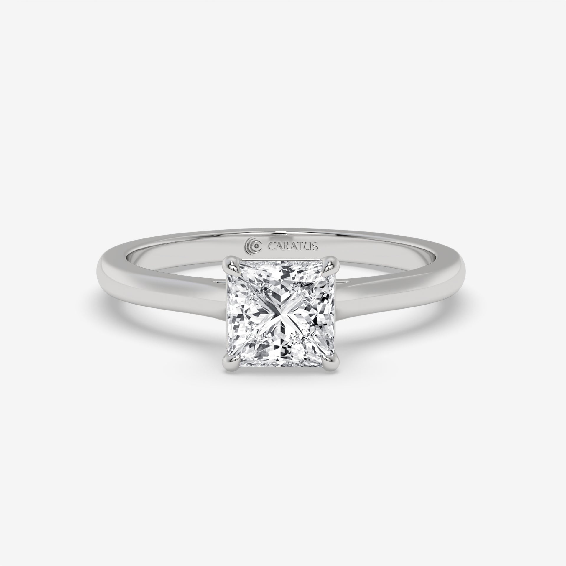 Rose Gold Princess-Cut Diamond Cathedral Ring in 1.00 CT
