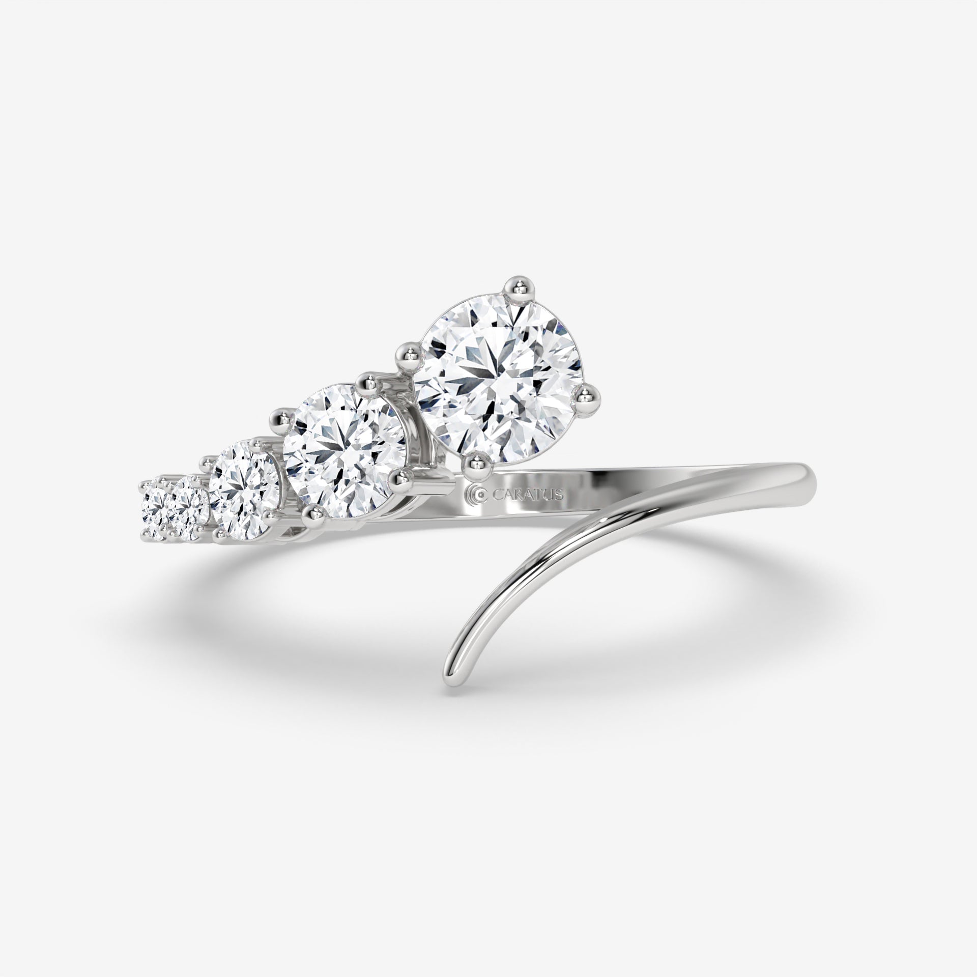 0.50 CT Rose Gold Round-Cut Engagement Ring with Side Round Diamonds