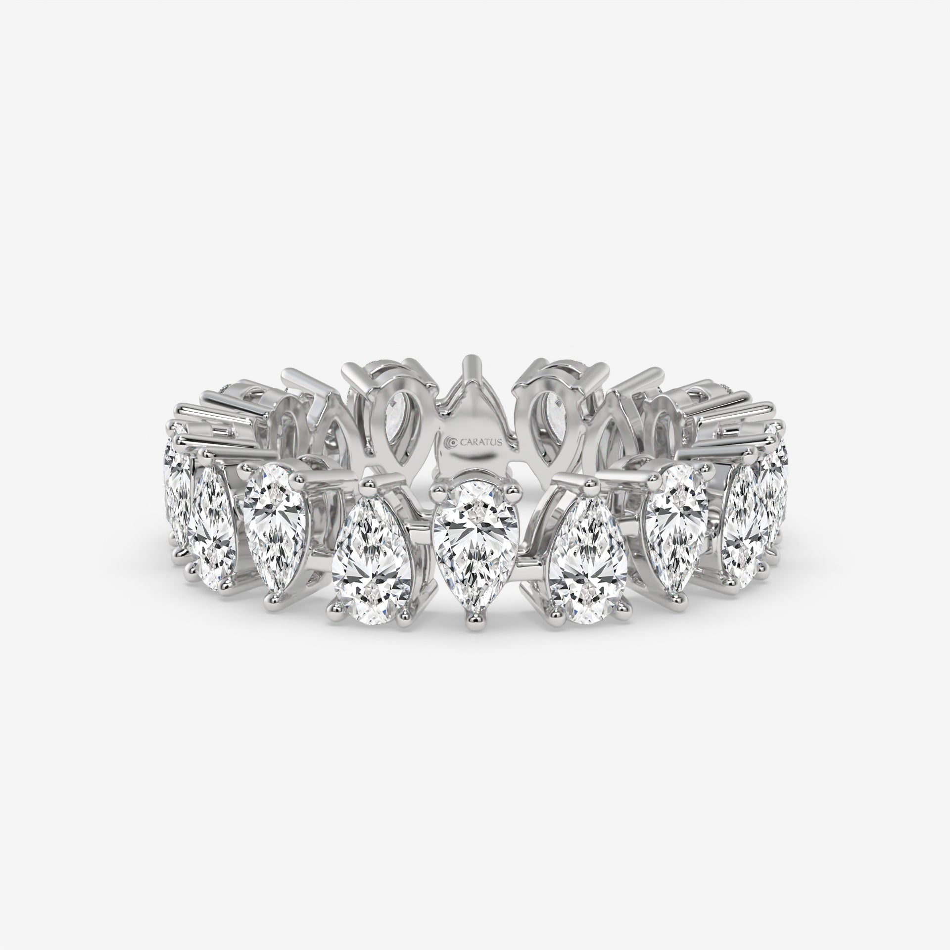 4.50 CT White Gold Pear-Cut Diamond Eternity Engagement Ring