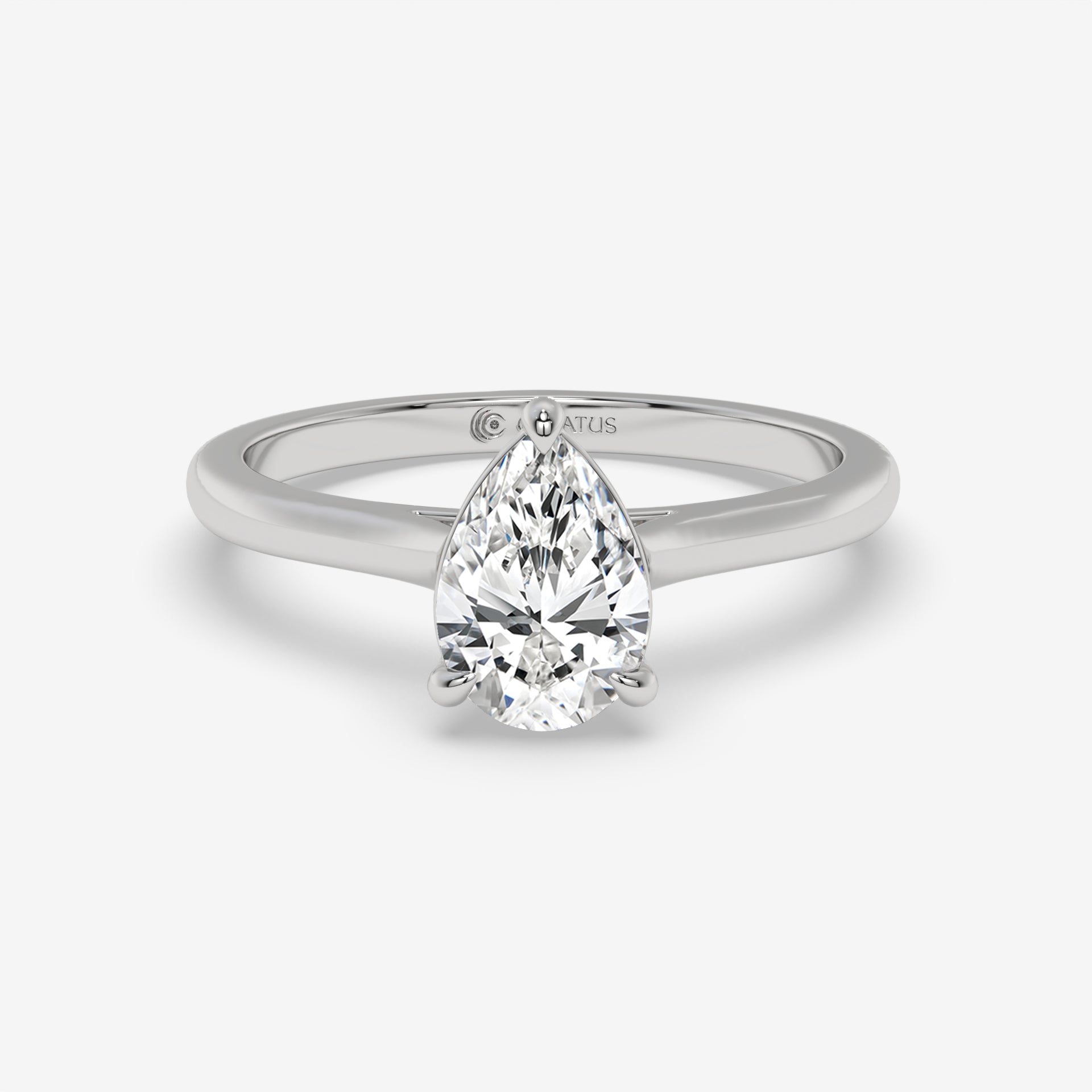 1.00 CT Pear-Shaped Diamond Yellow Gold Ring