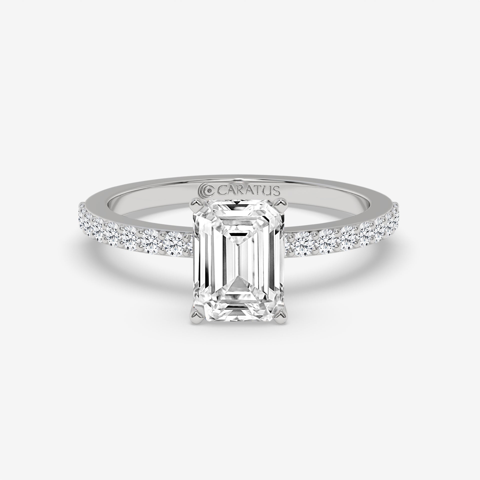 Emerald-cut diamond White Gold Ring