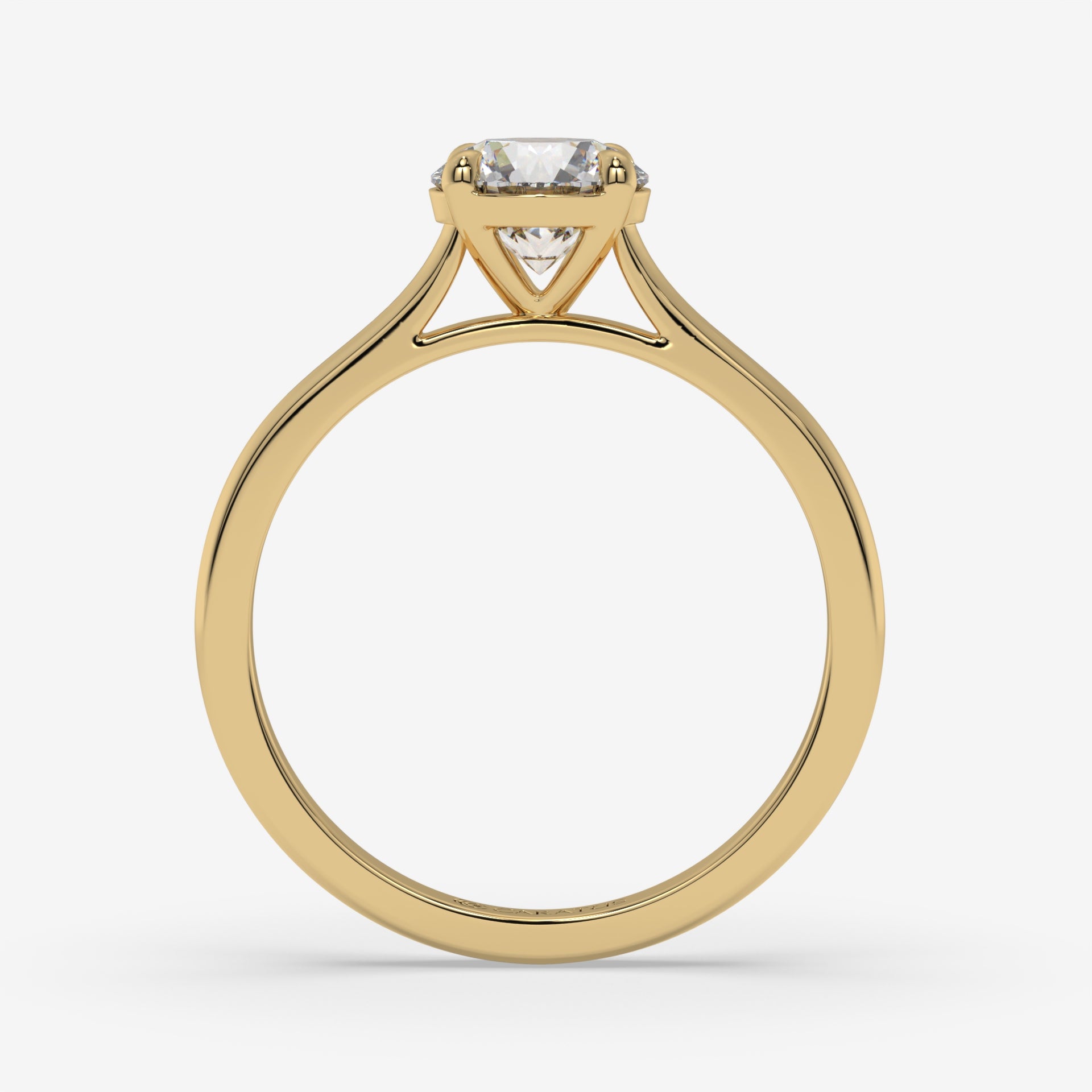 1.00 CT Cathedral-Style Round Diamond Engagement Ring in Yellow Gold