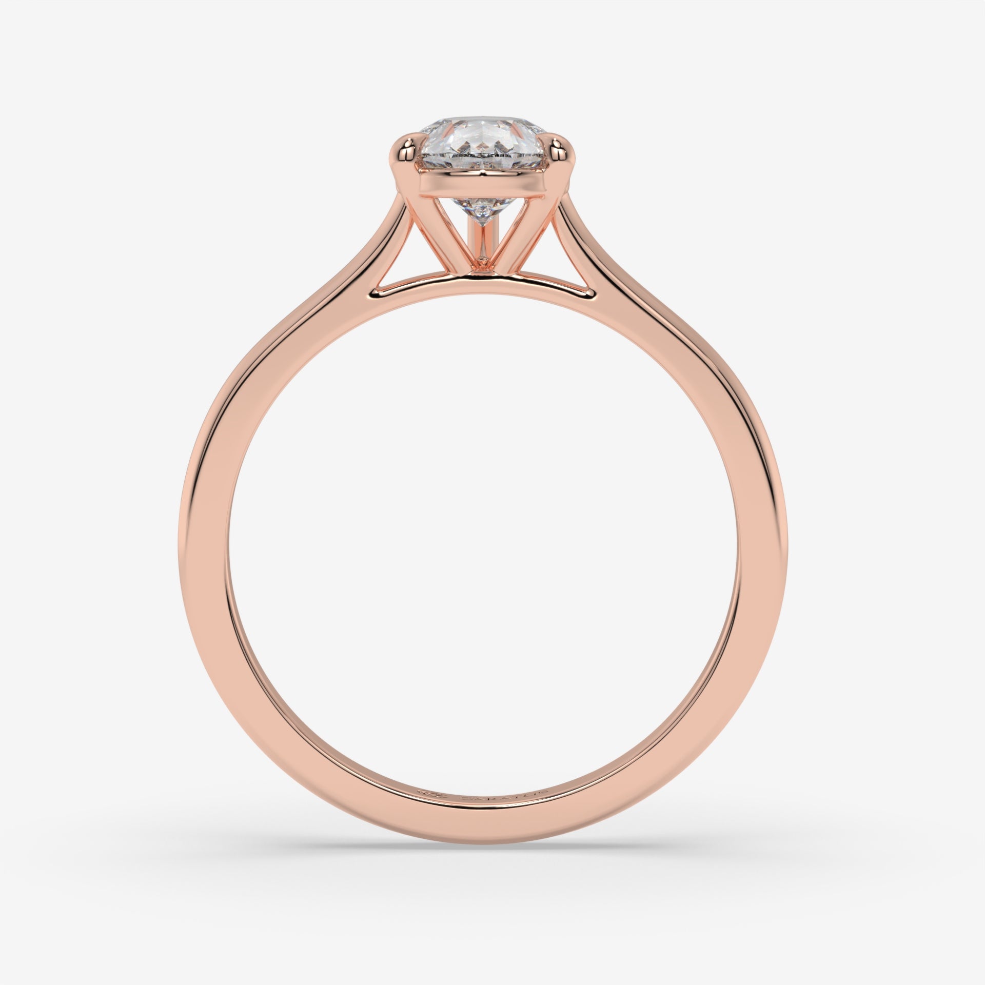 1.00 CT Pear-Shaped Diamond Rose Gold Ring