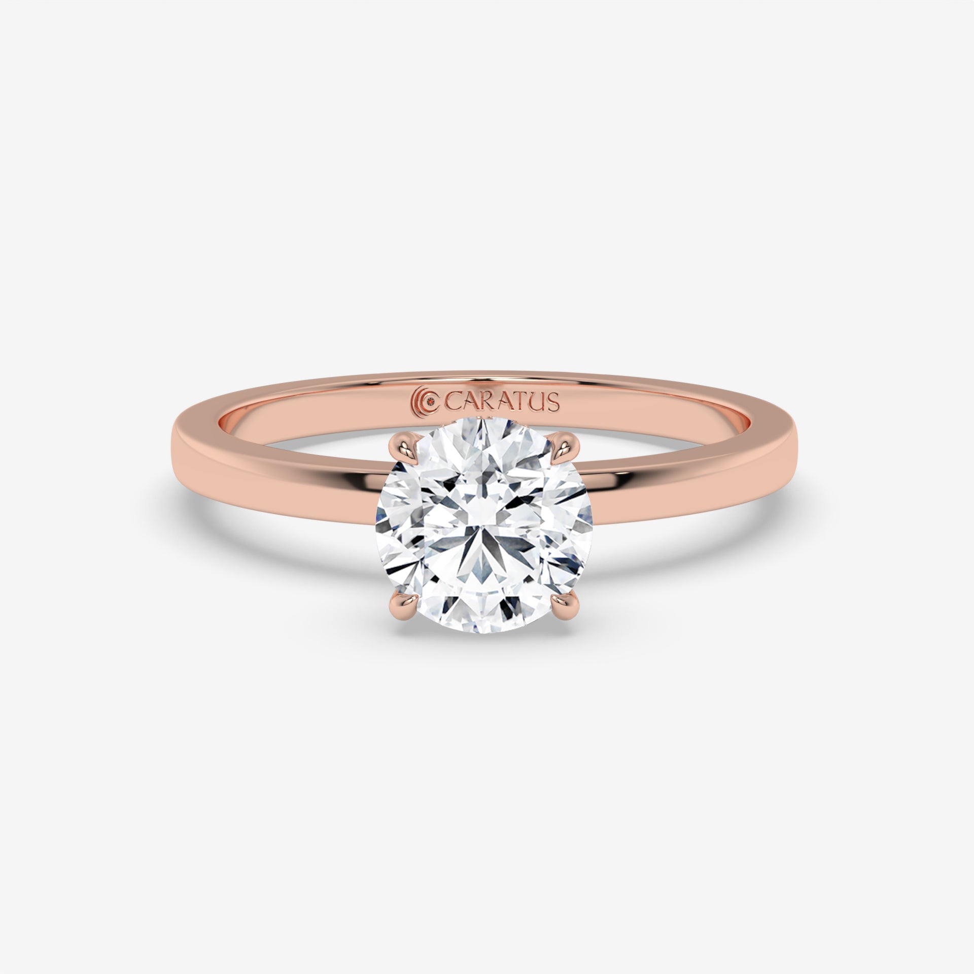 Round Diamond Ring with Accent Diamonds in White Gold