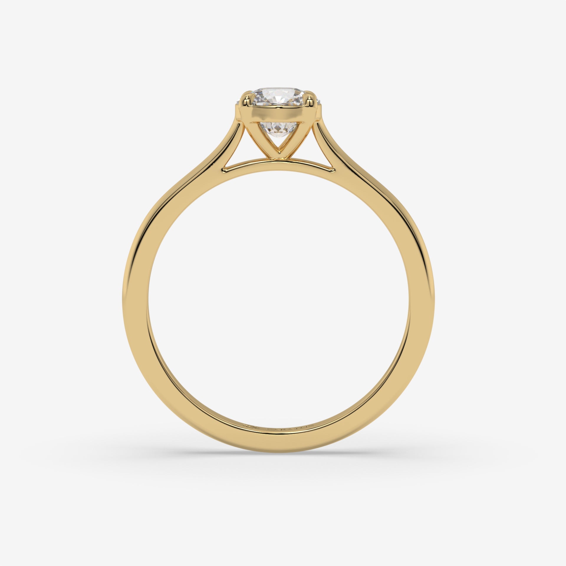 Cathedral-Style Cushion Diamond Yellow Gold Engagement Ring