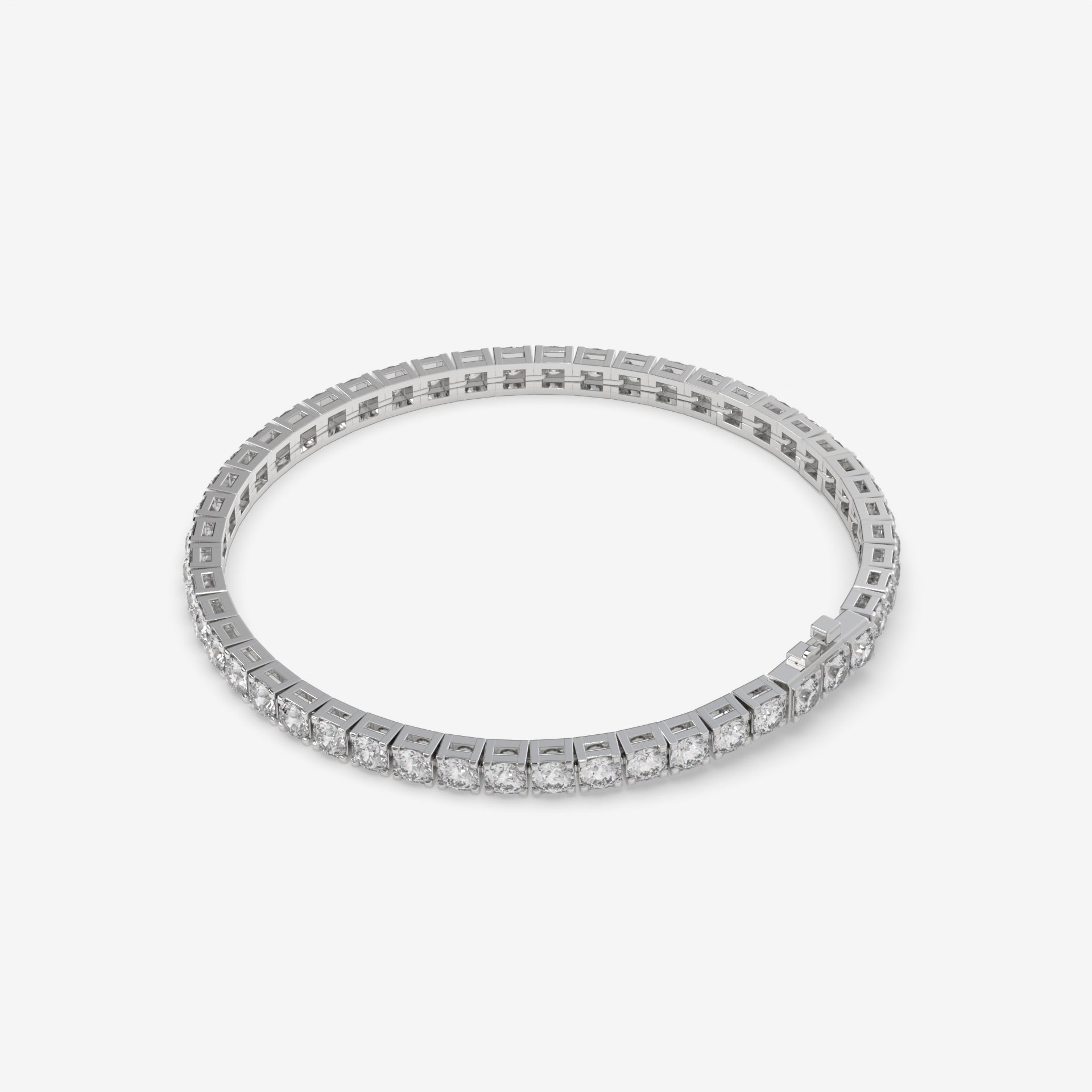 7.82 Carat Round Diamond White Gold Tennis Bracelet in 14K Gold