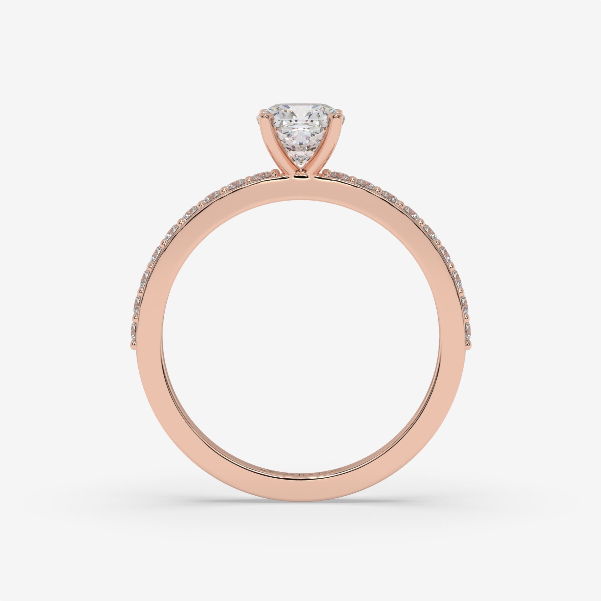 1.00 CT Cushion Diamond Ring with Side Stones in Rose Gold