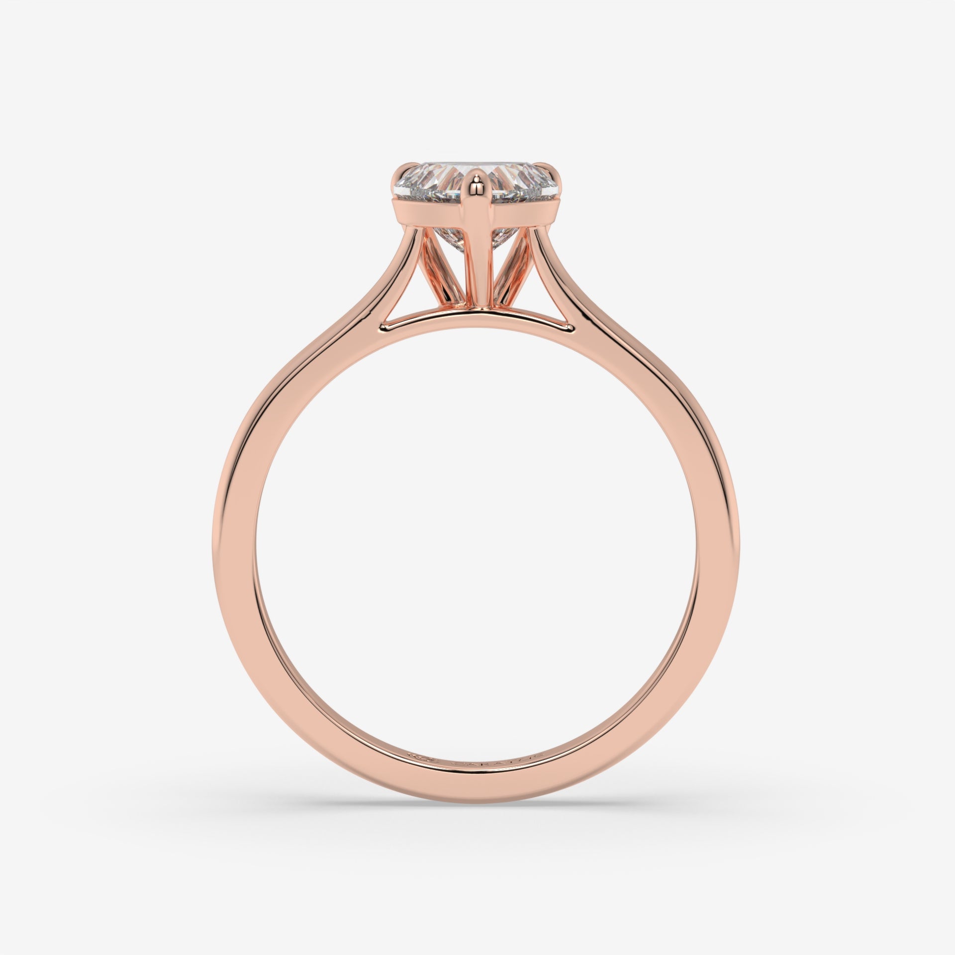 Heart-Shaped 1.00 CT Diamond Rose Gold Ring