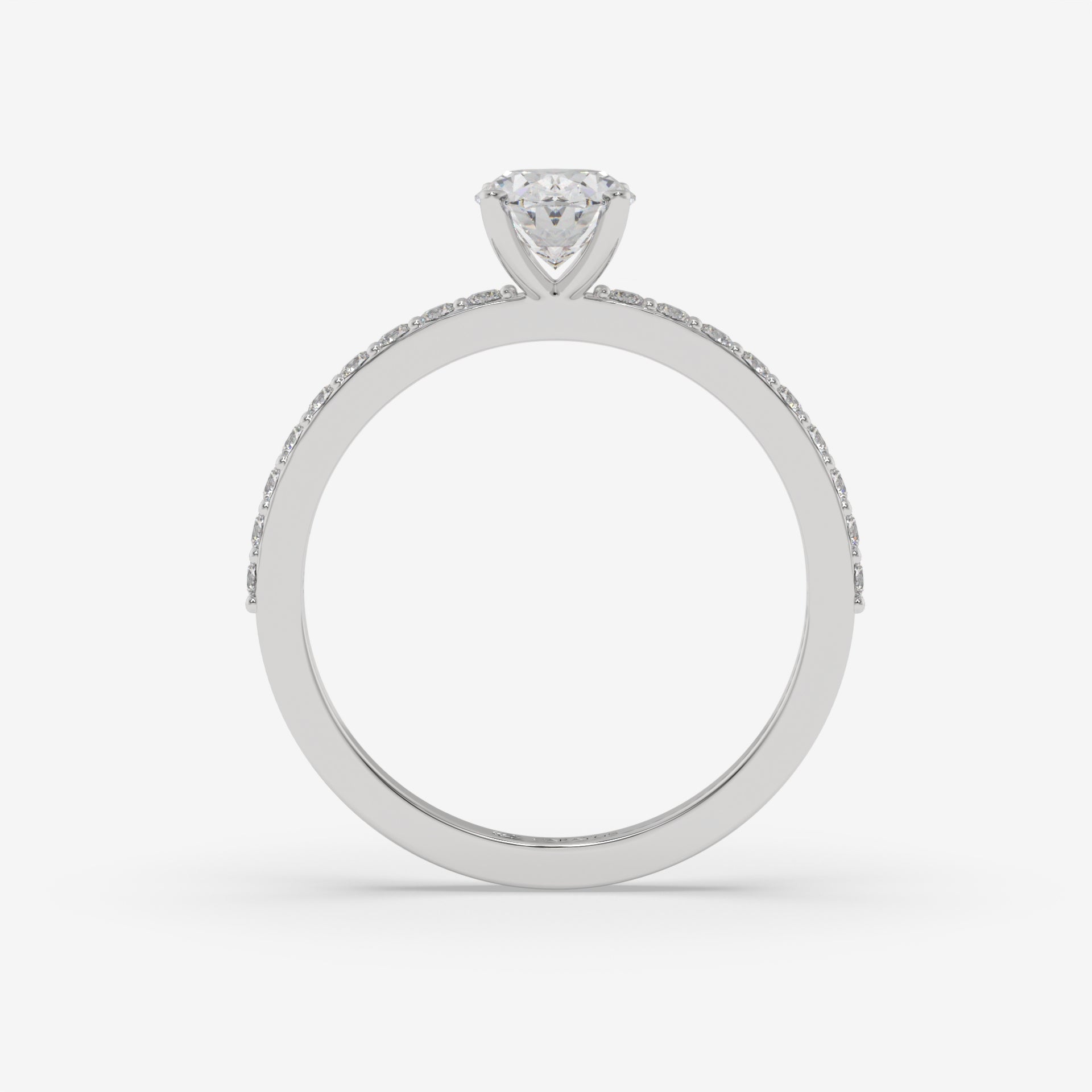 White Gold Oval Diamond & Round Accent Halo Ring