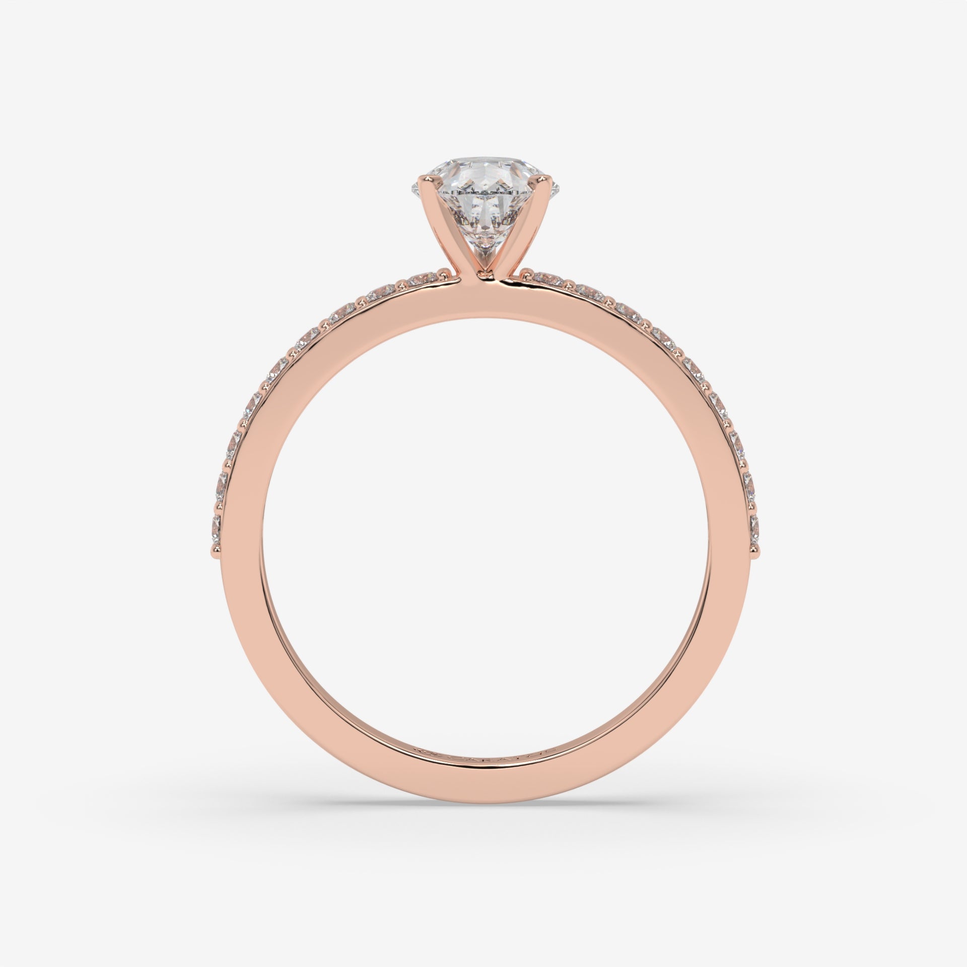 Pear-Shaped Diamond Rose Gold Ring with Channel Set Band