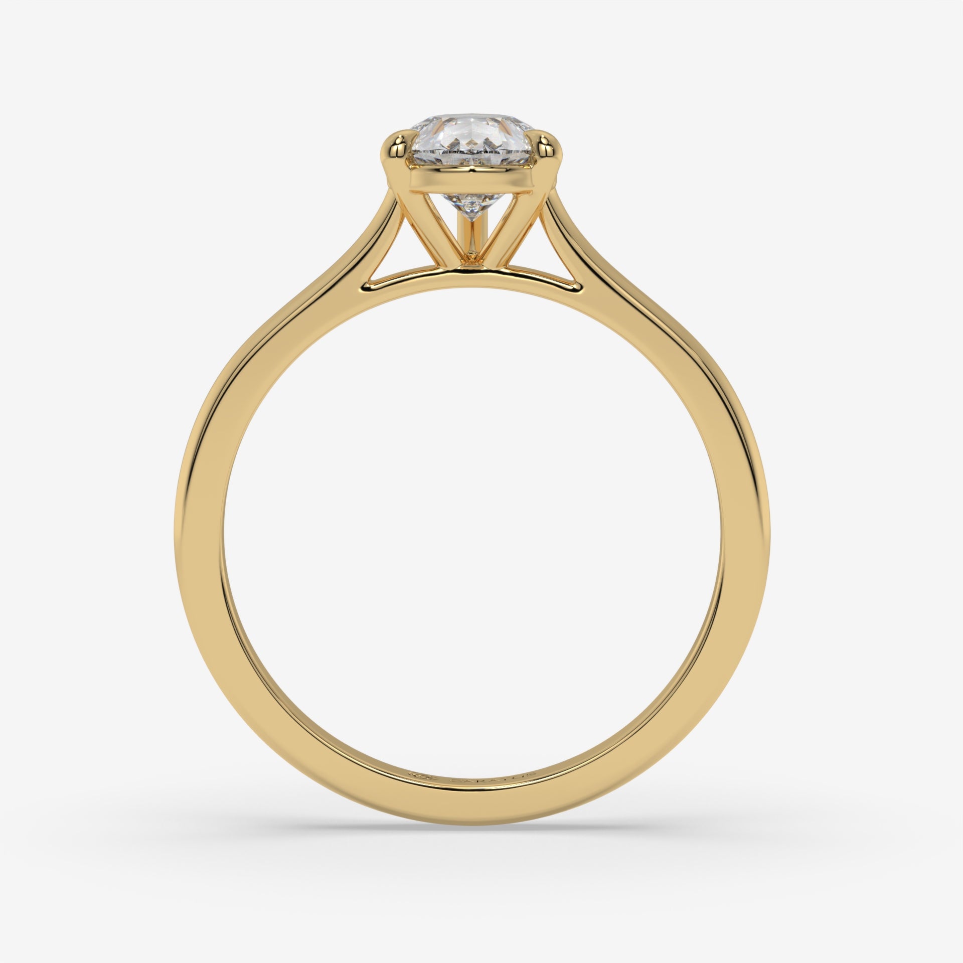 1.00 CT Pear-Shaped Diamond Yellow Gold Ring