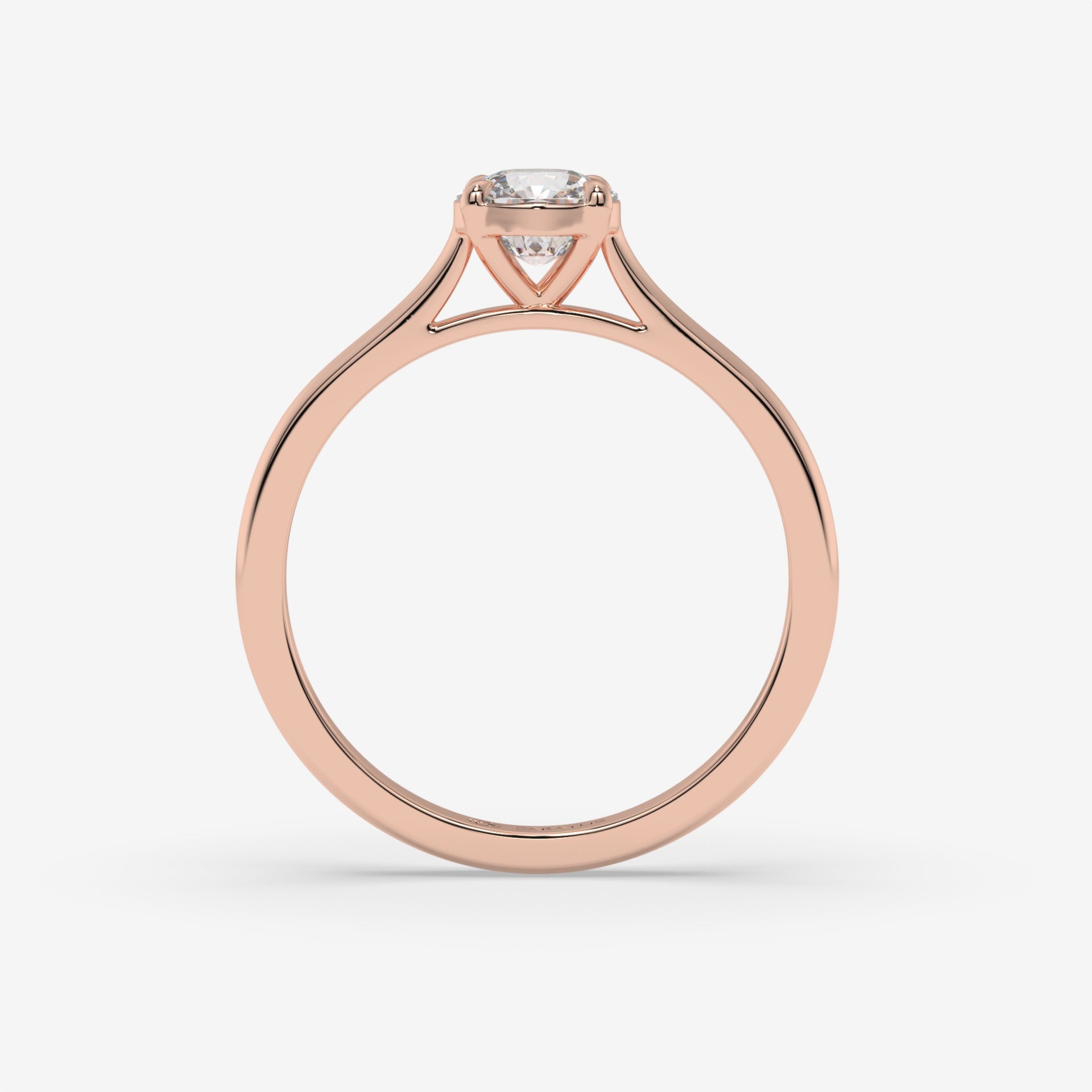 Cathedral-Style Cushion Diamond Rose Gold Engagement Ring