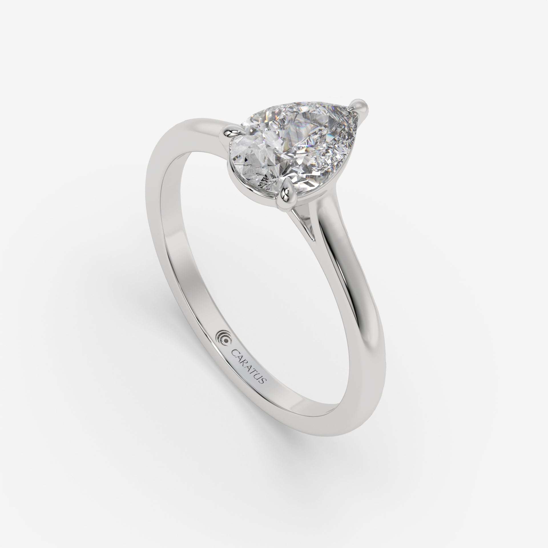 1.00 CT Pear-Shaped Diamond White Gold Ring