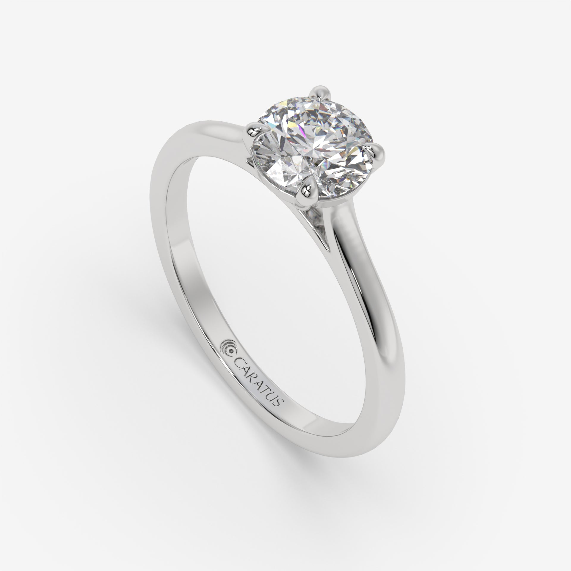 1.00 CT Cathedral-Style Round Diamond Engagement Ring in White Gold