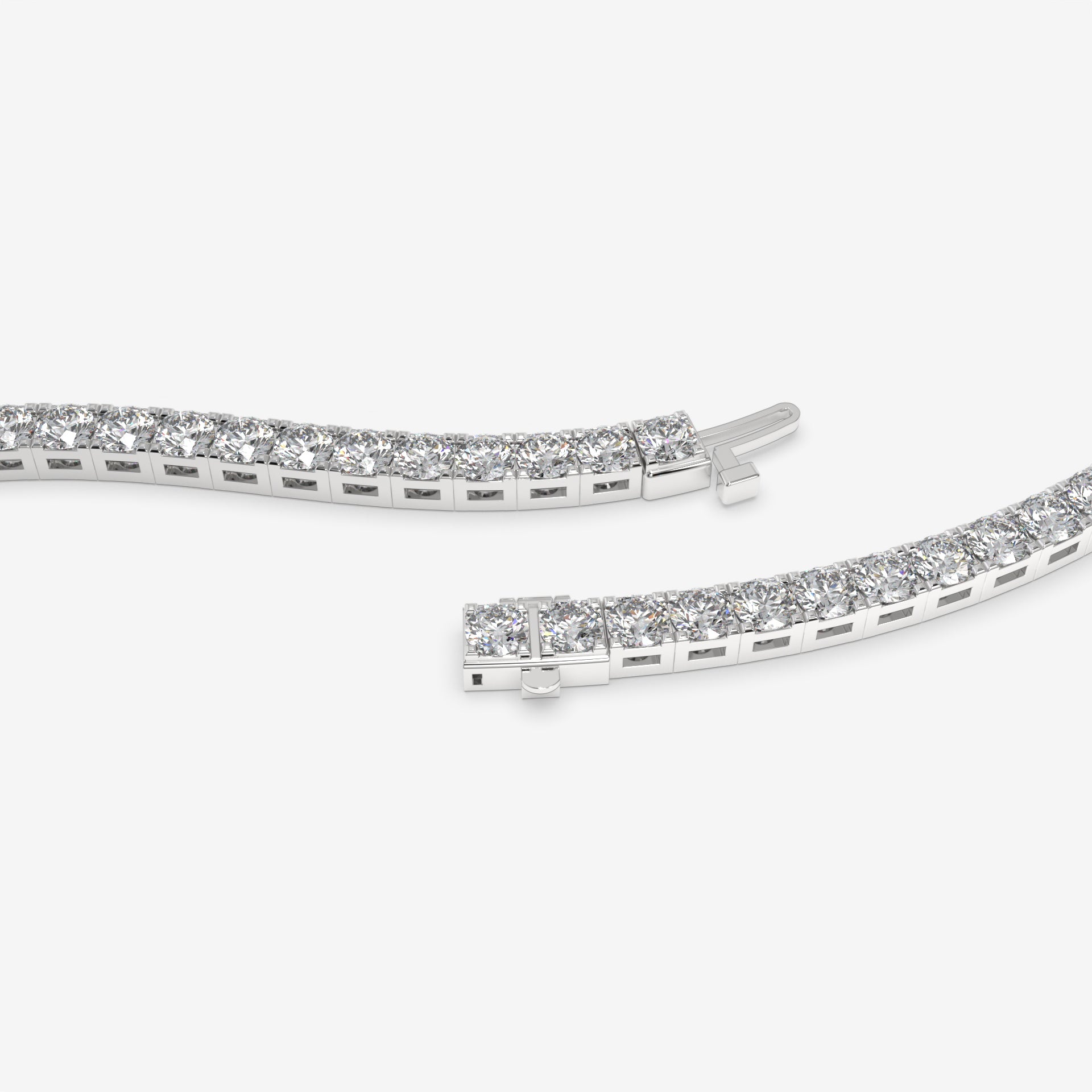 7.82 Carat Round Diamond White Gold Tennis Bracelet in 14K Gold