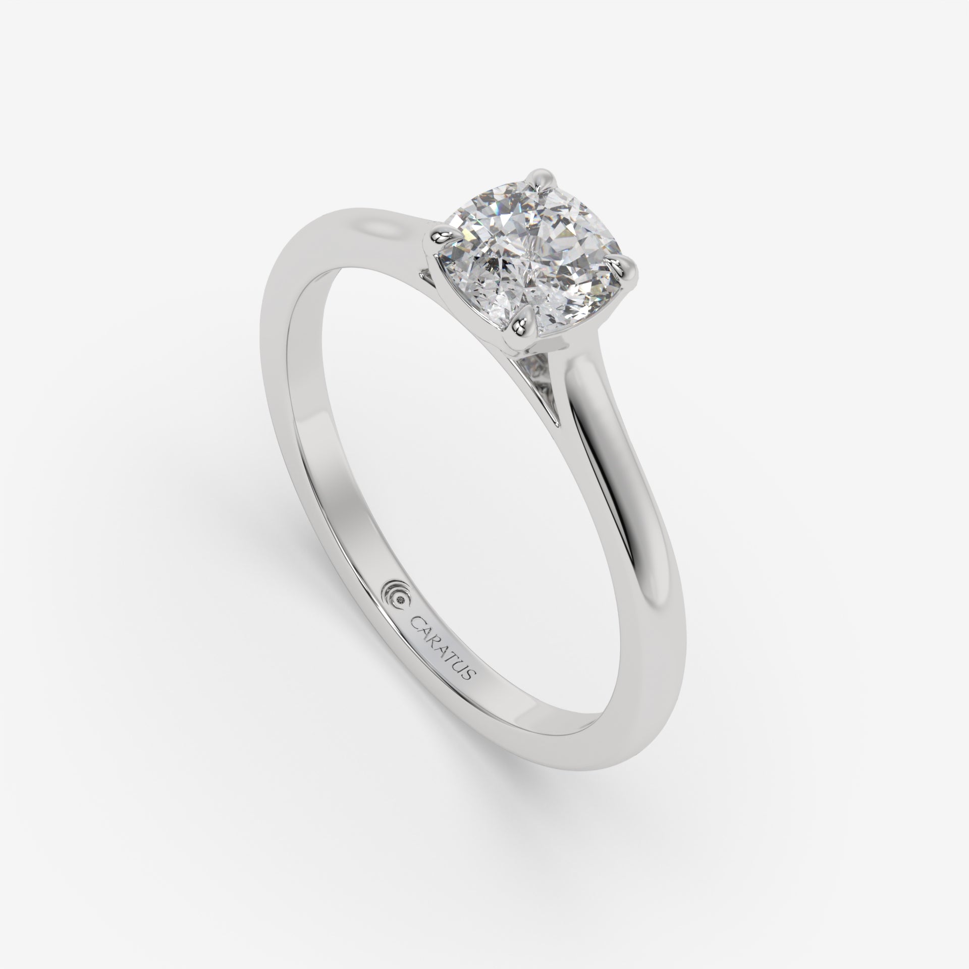 Cathedral-Style Cushion Diamond White Gold Engagement Ring
