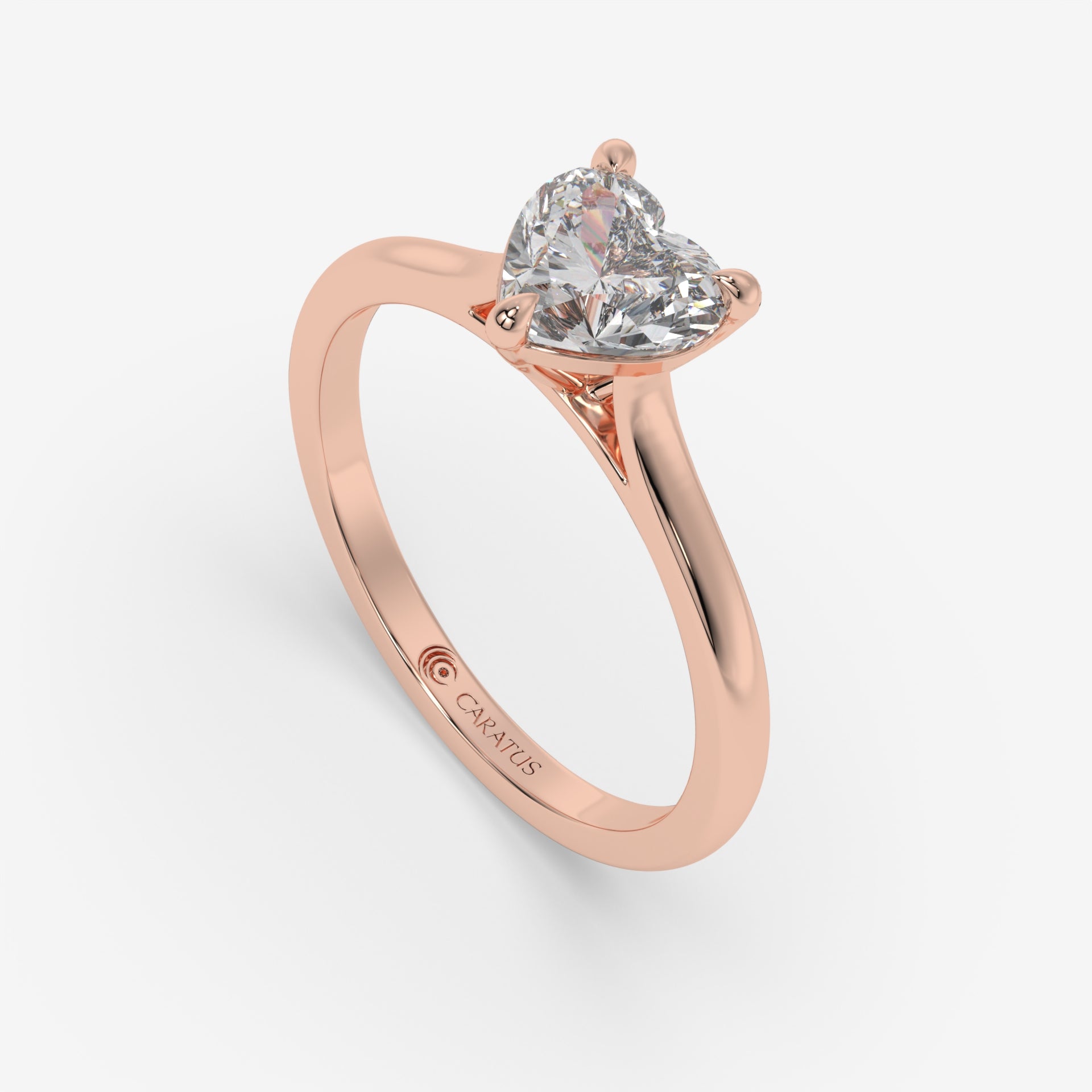 Heart-Shaped 1.00 CT Diamond Rose Gold Ring