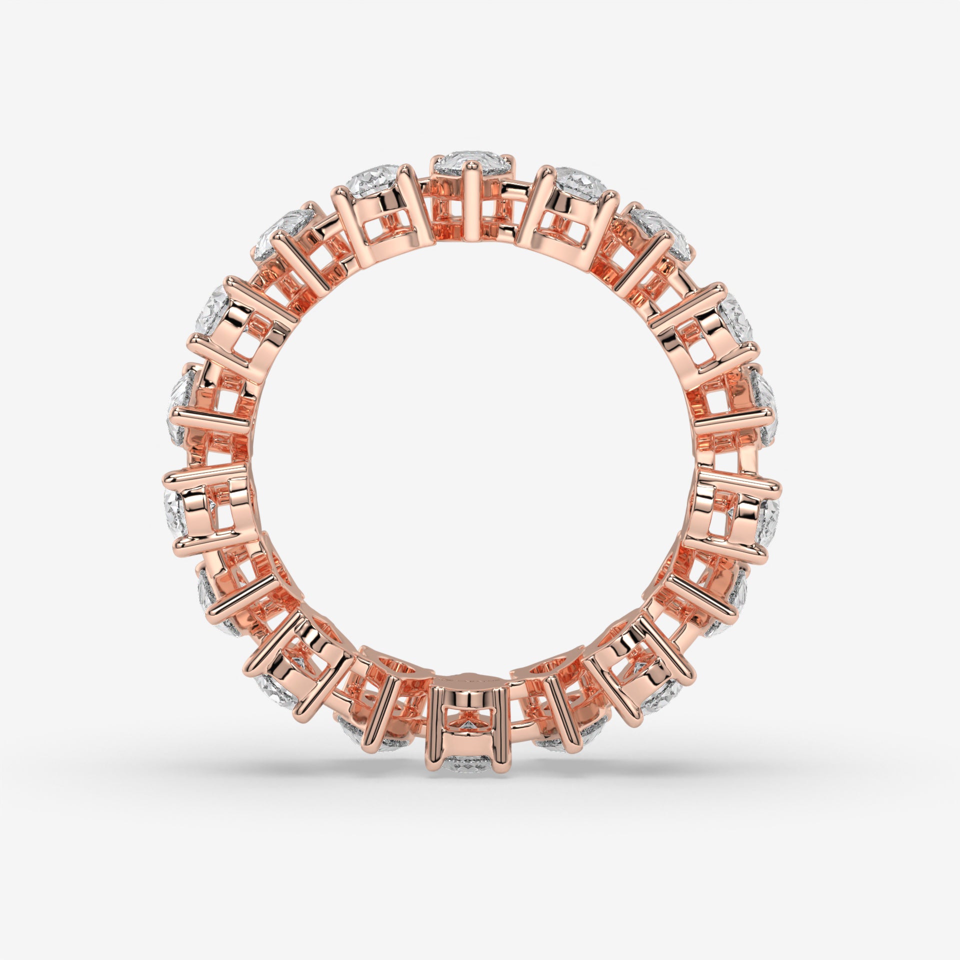 4.50 CT Rose Gold Pear-Cut Diamond Eternity Engagement Ring