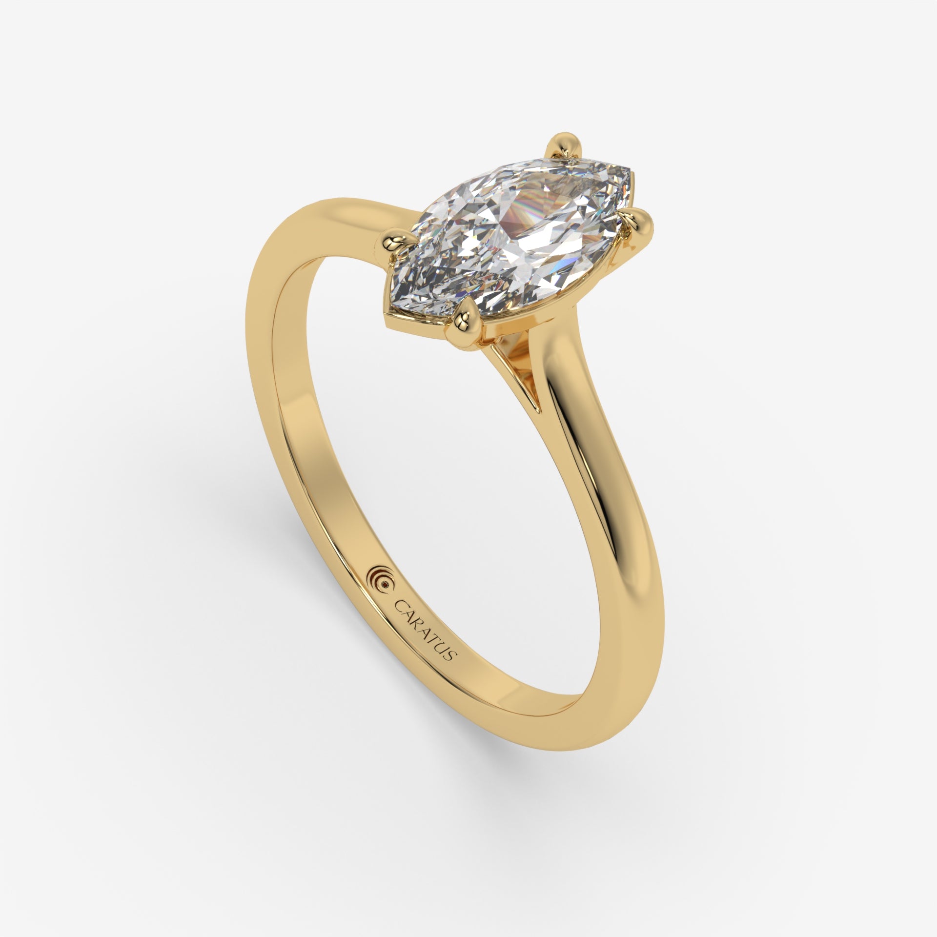 1.00 CT Yellow Gold Marquise Diamond Ring