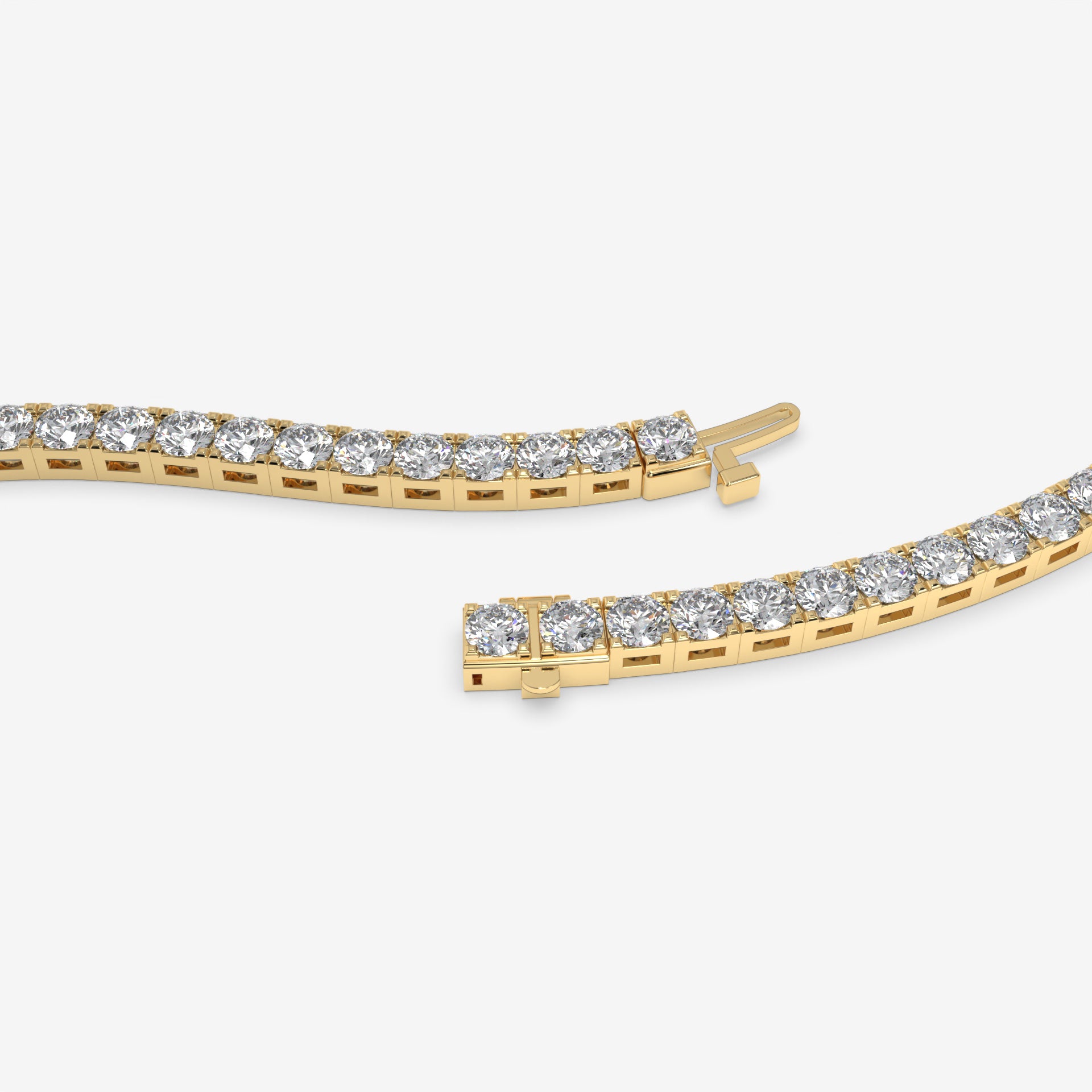 7.82 Carat Round Diamond Yellow Gold Tennis Bracelet in 14K Gold