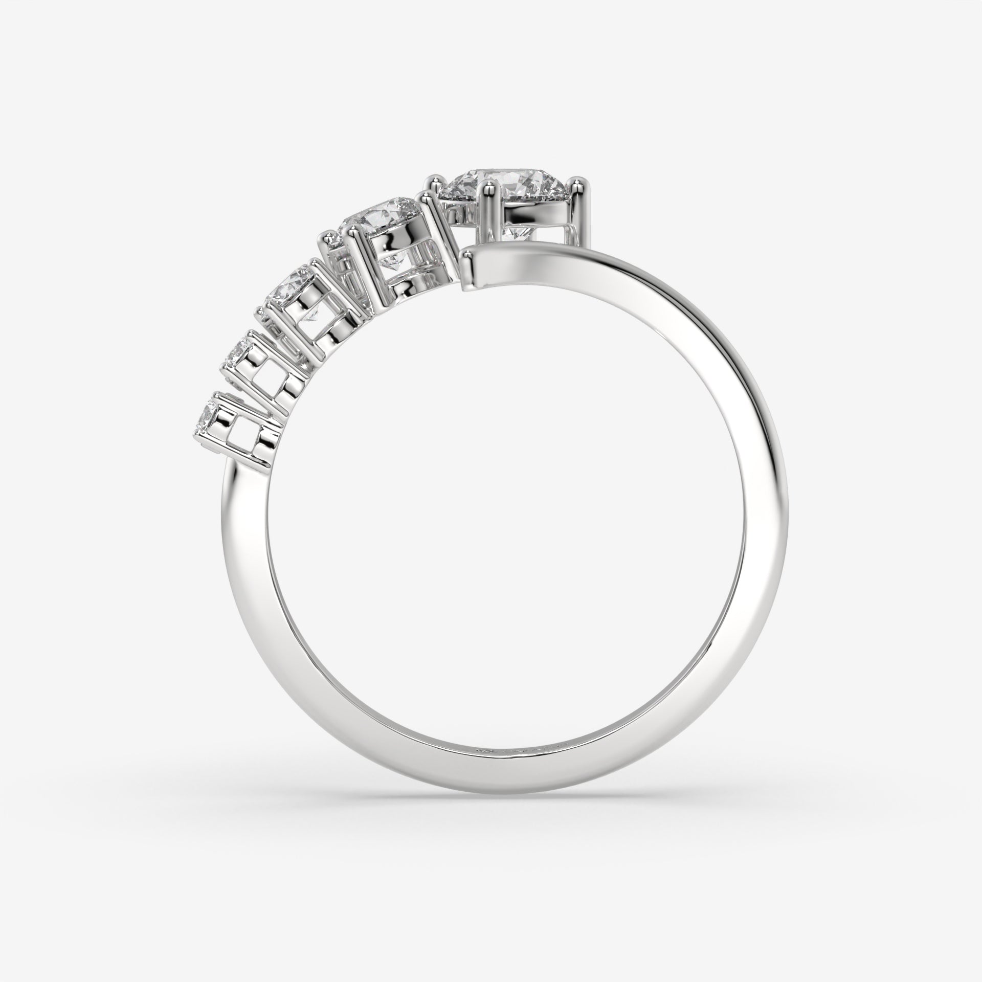 0.50 CT White Gold Round-Cut Engagement Ring with Side Round Diamonds