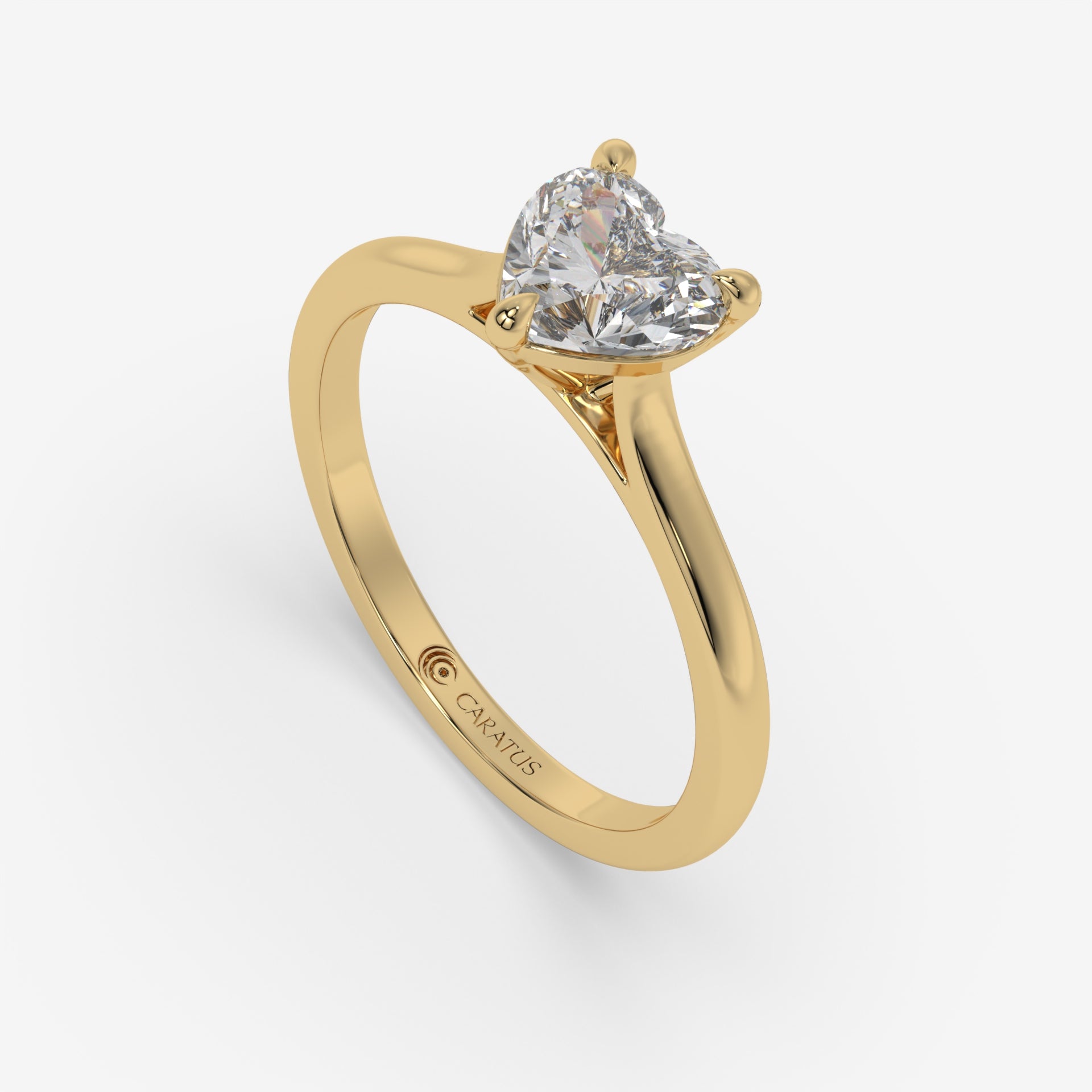 Heart-Shaped 1.00 CT Diamond Yellow Gold Ring