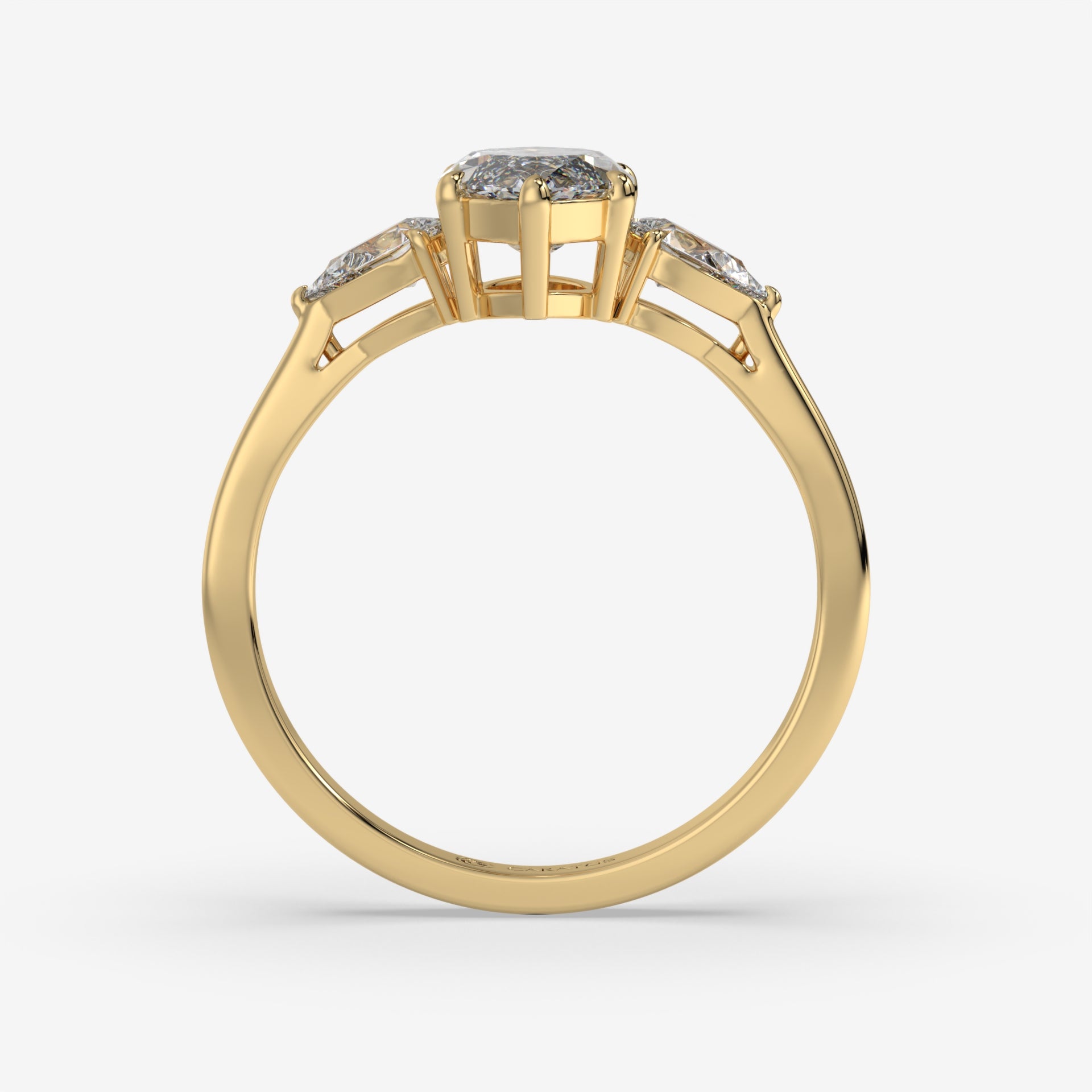 1.50 CT Marquise and Pear-Shaped Diamond Yellow Gold Ring