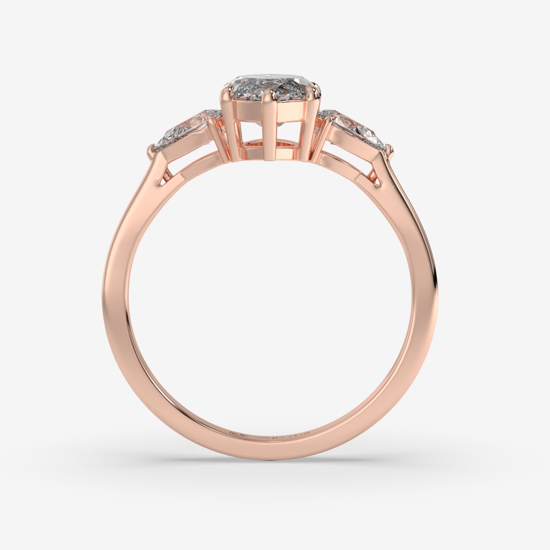 1.50 CT Marquise and Pear-Shaped Diamond Rose Gold Ring