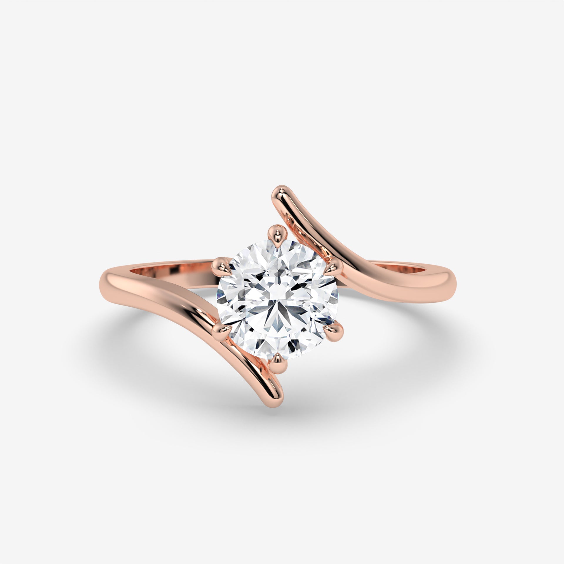 1.00 CT Brilliant Cut Diamond Ring in Rose Gold