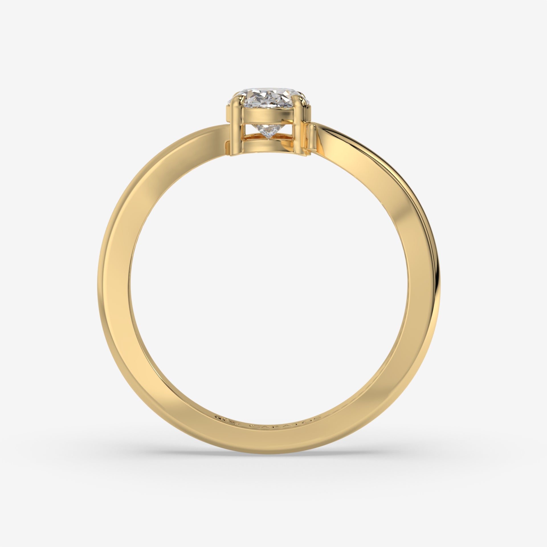 0.75 CT Oval Diamond Ring in Yellow Gold