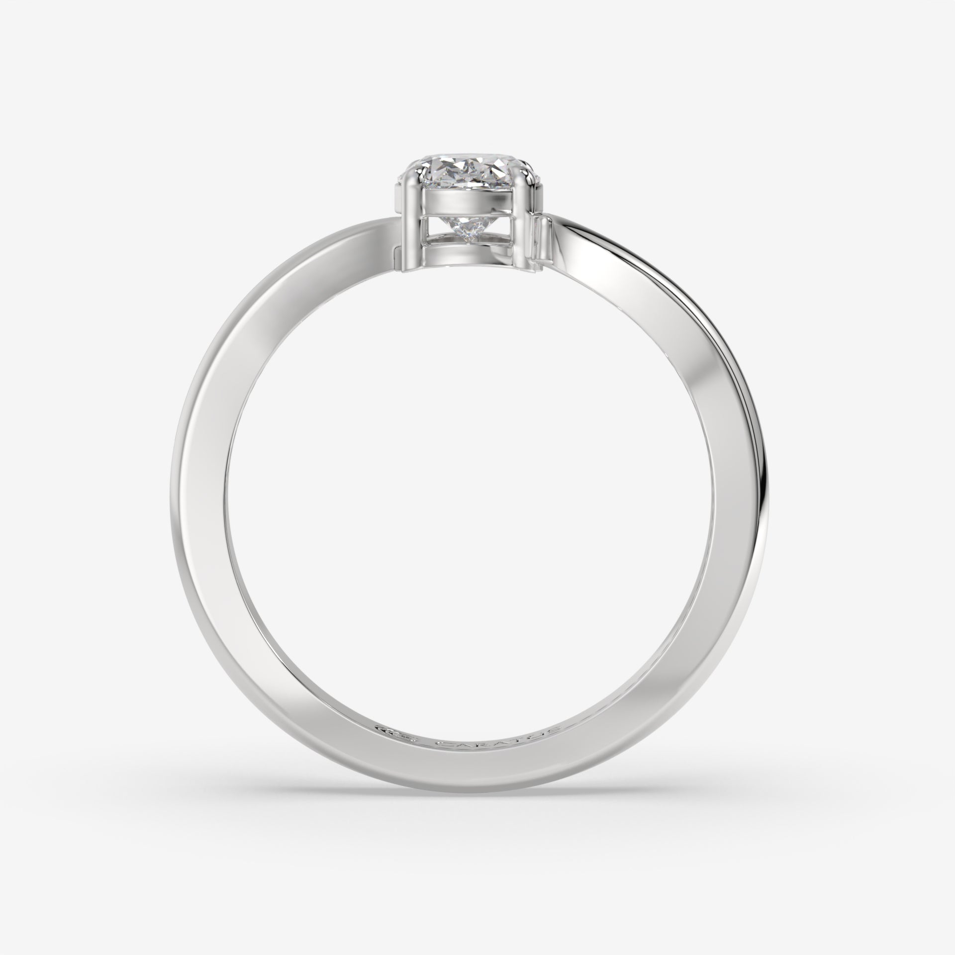 0.75 CT Oval Diamond Ring in White Gold