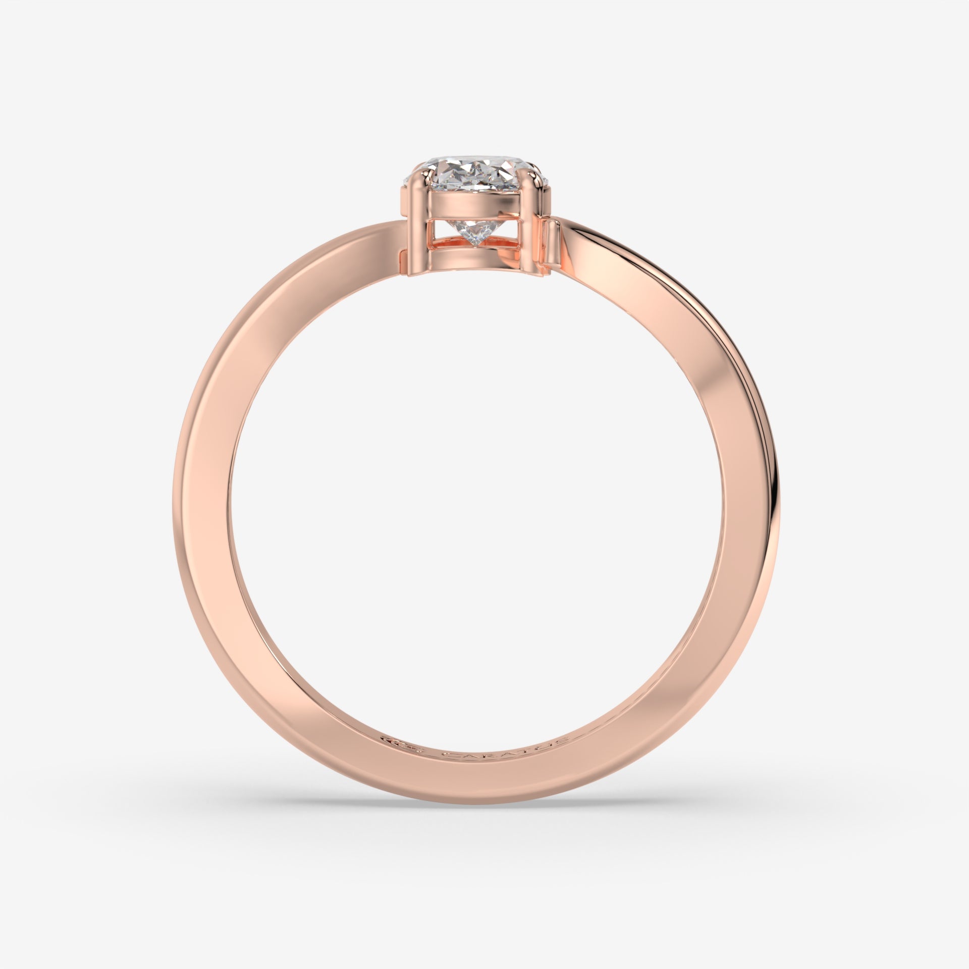 0.75 CT Oval Diamond Ring in Rose Gold