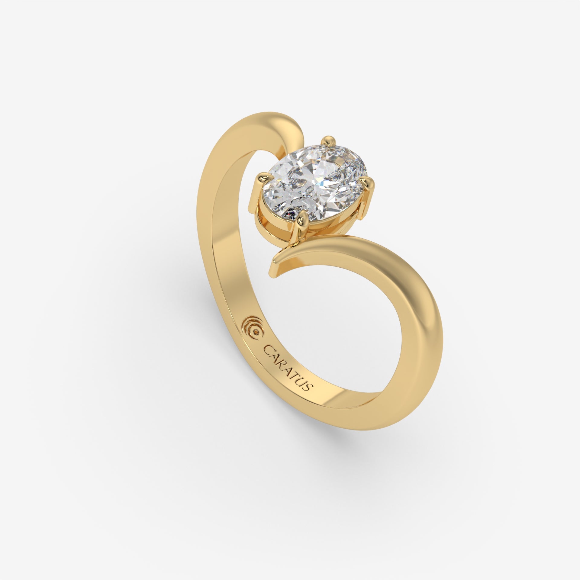 0.75 CT Oval Diamond Ring in Yellow Gold