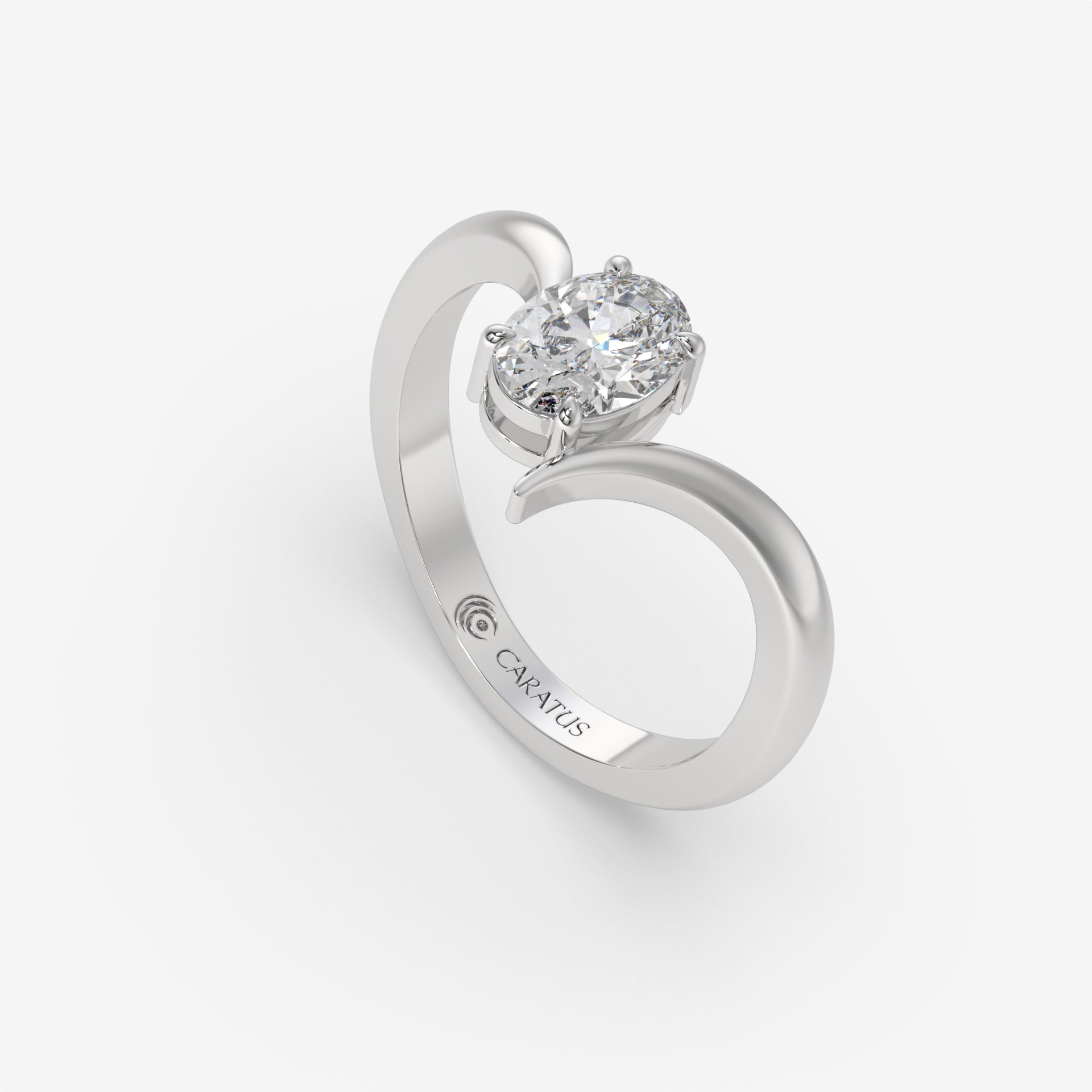 0.75 CT Oval Diamond Ring in White Gold