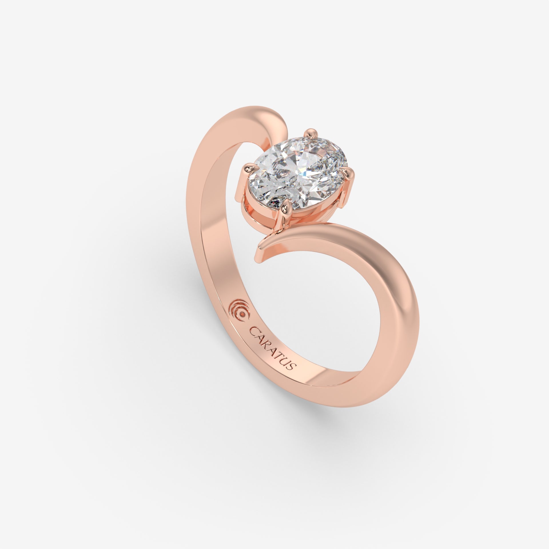 0.75 CT Oval Diamond Ring in Rose Gold
