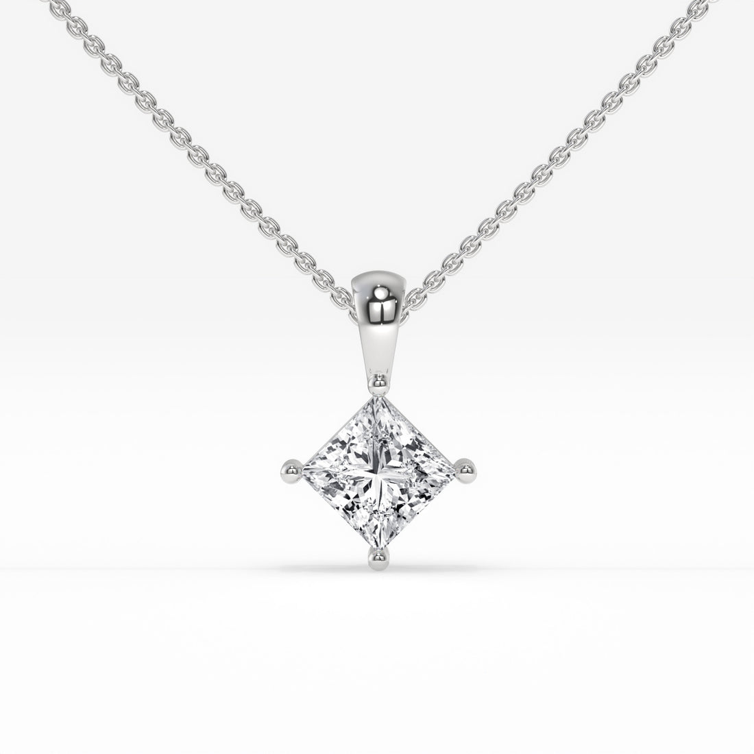 1.00 CT Princess-Cut Diamond Yellow Gold Pendant with Minimalist Design