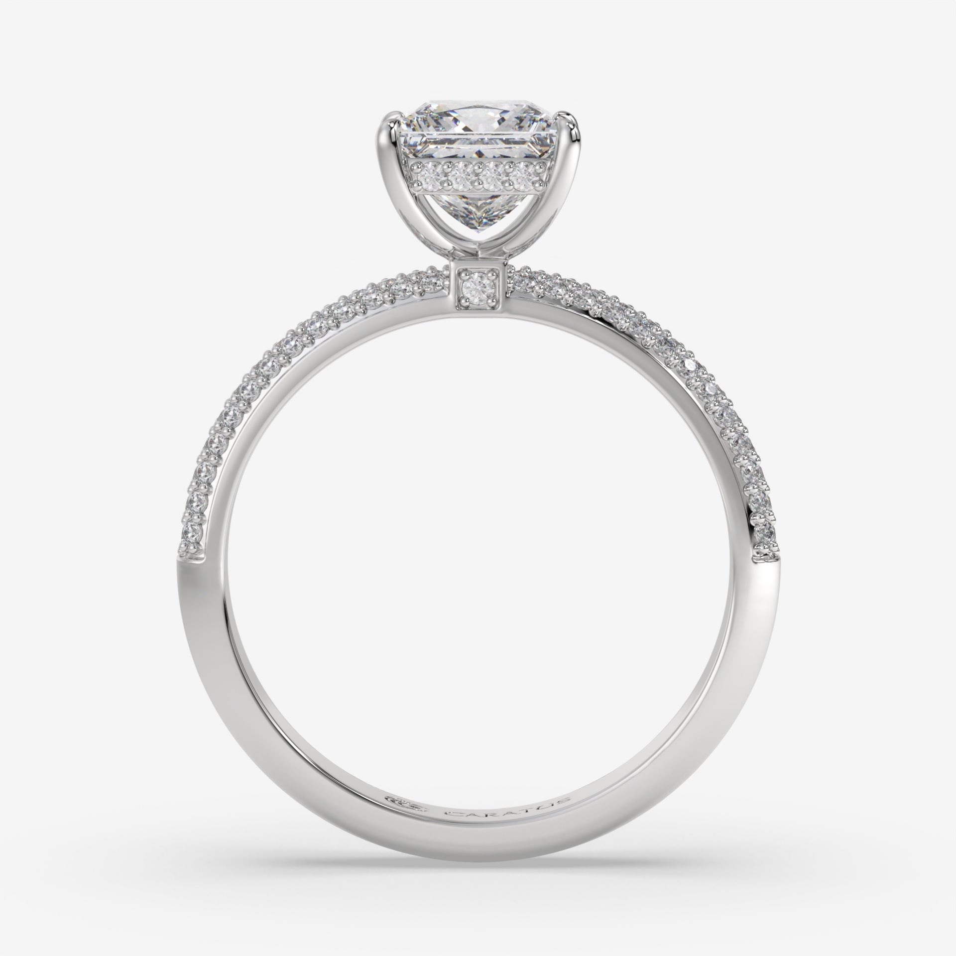 1.25 CT Princess Cut Diamond White Gold Ring with Round Diamonds