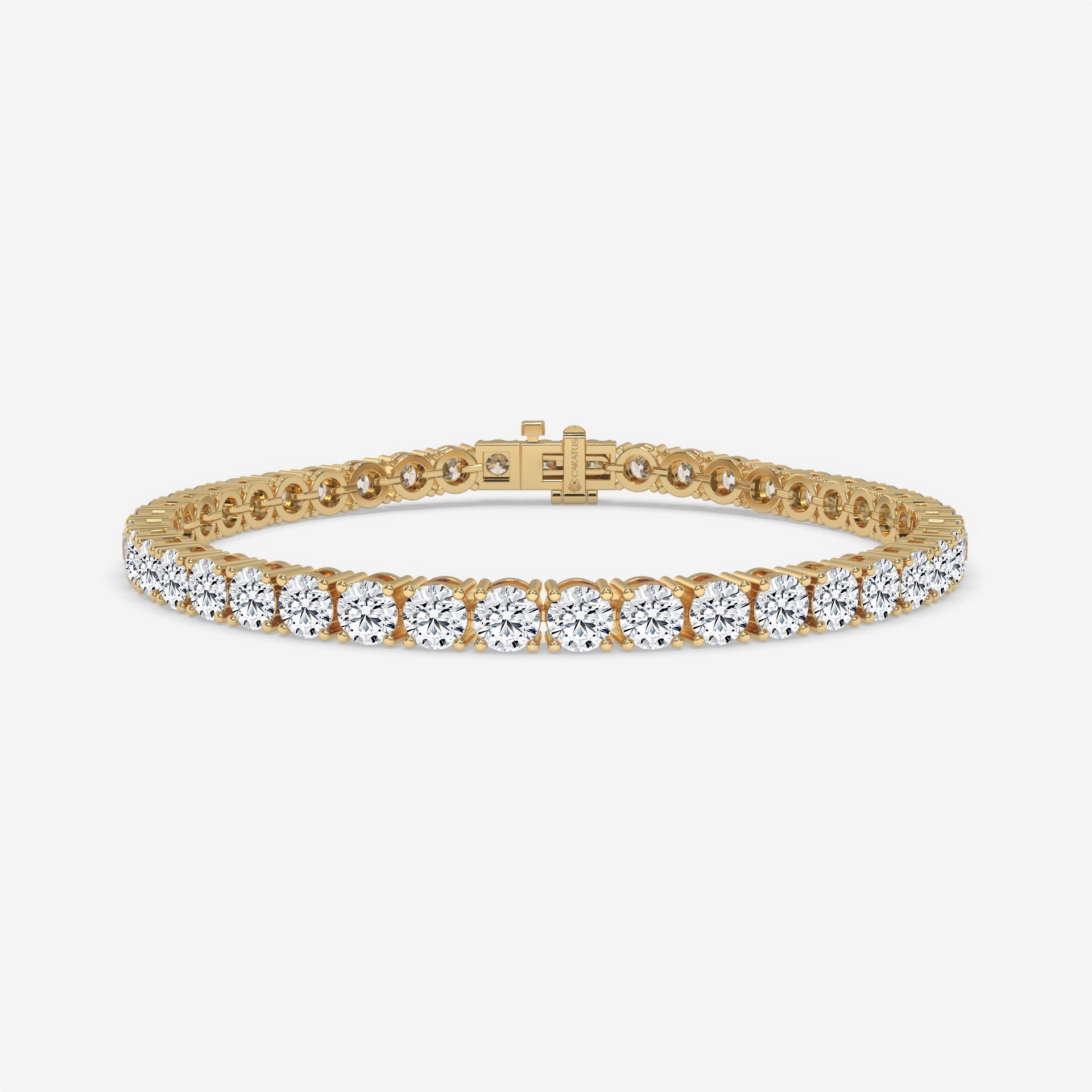 10.25 CT Yellow Gold Round Diamond Tennis Bracelet in 14K Gold