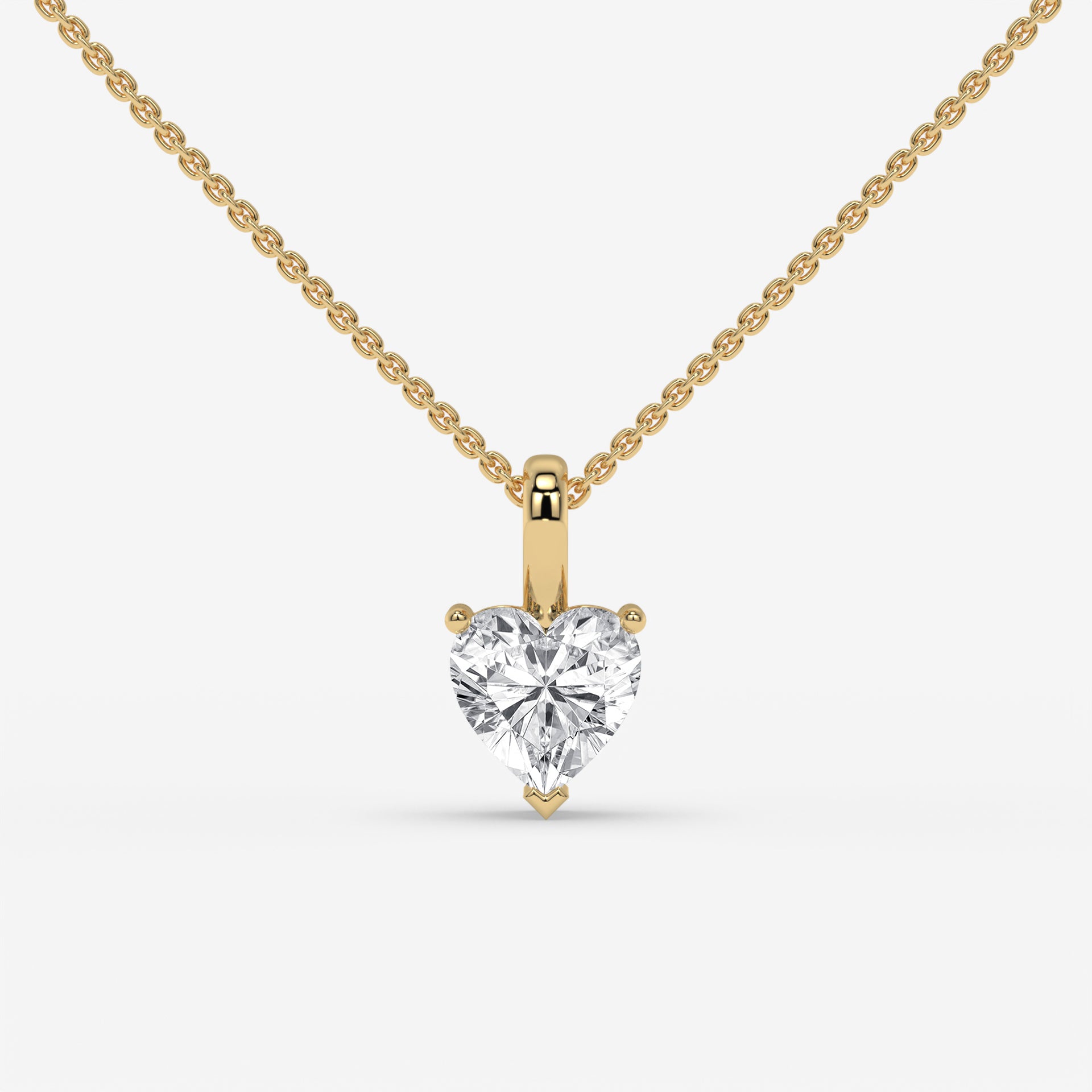 Heart-Shaped Diamond Pendant in White Gold