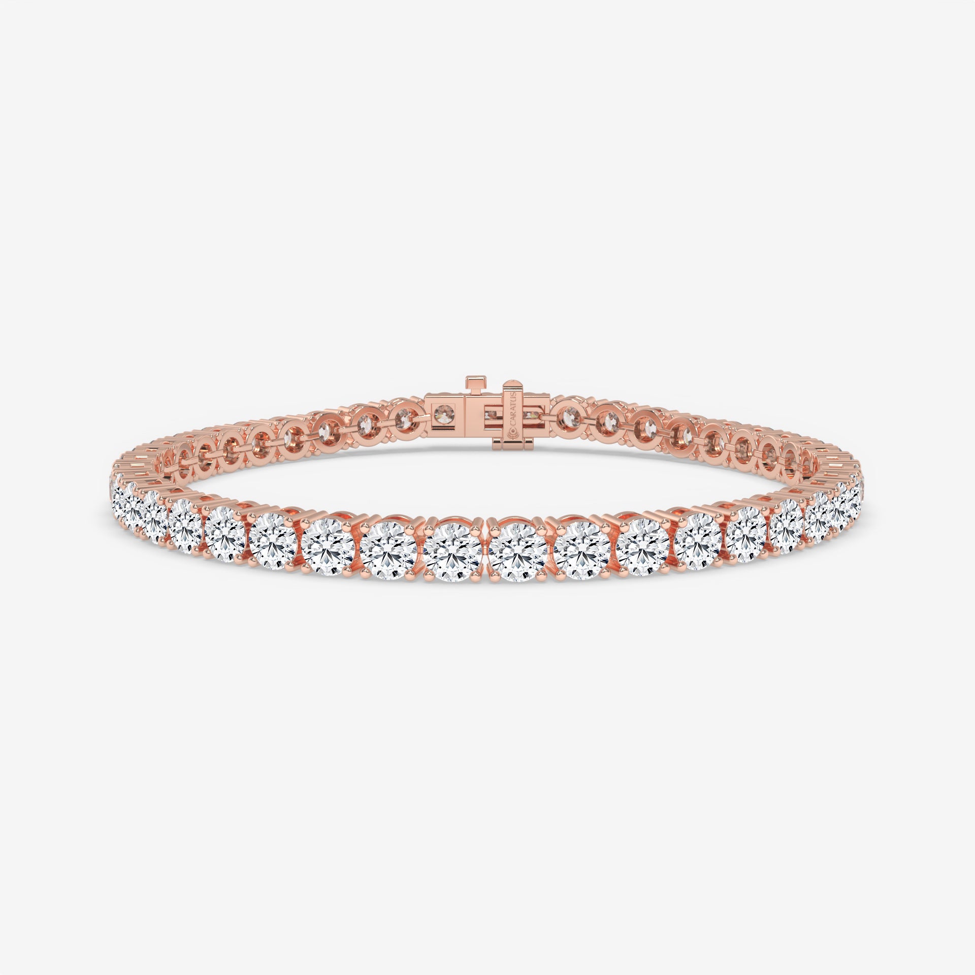 10.25 CT Rose Gold Round Diamond Tennis Bracelet in 14K Gold