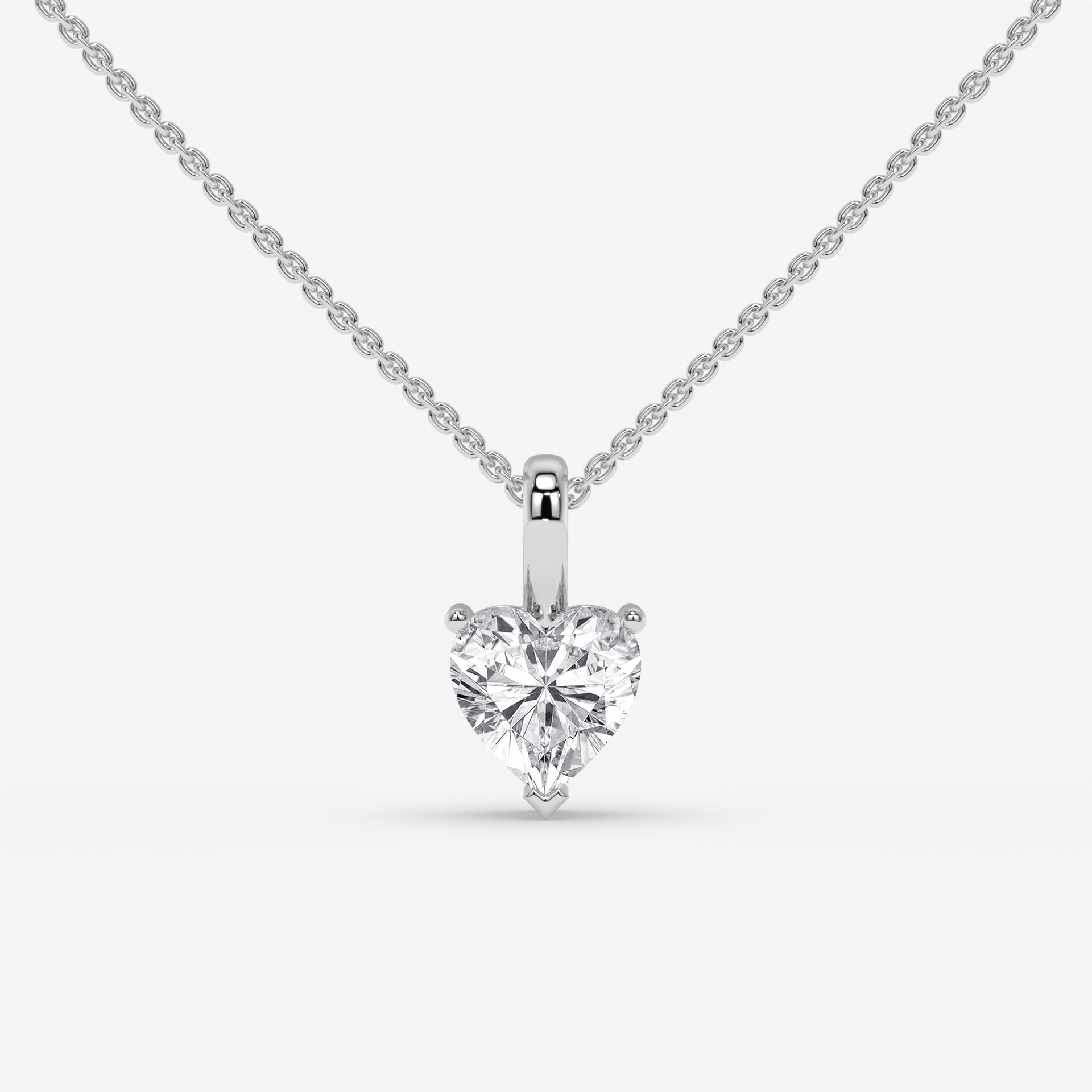 Heart-Shaped Diamond Pendant in White Gold