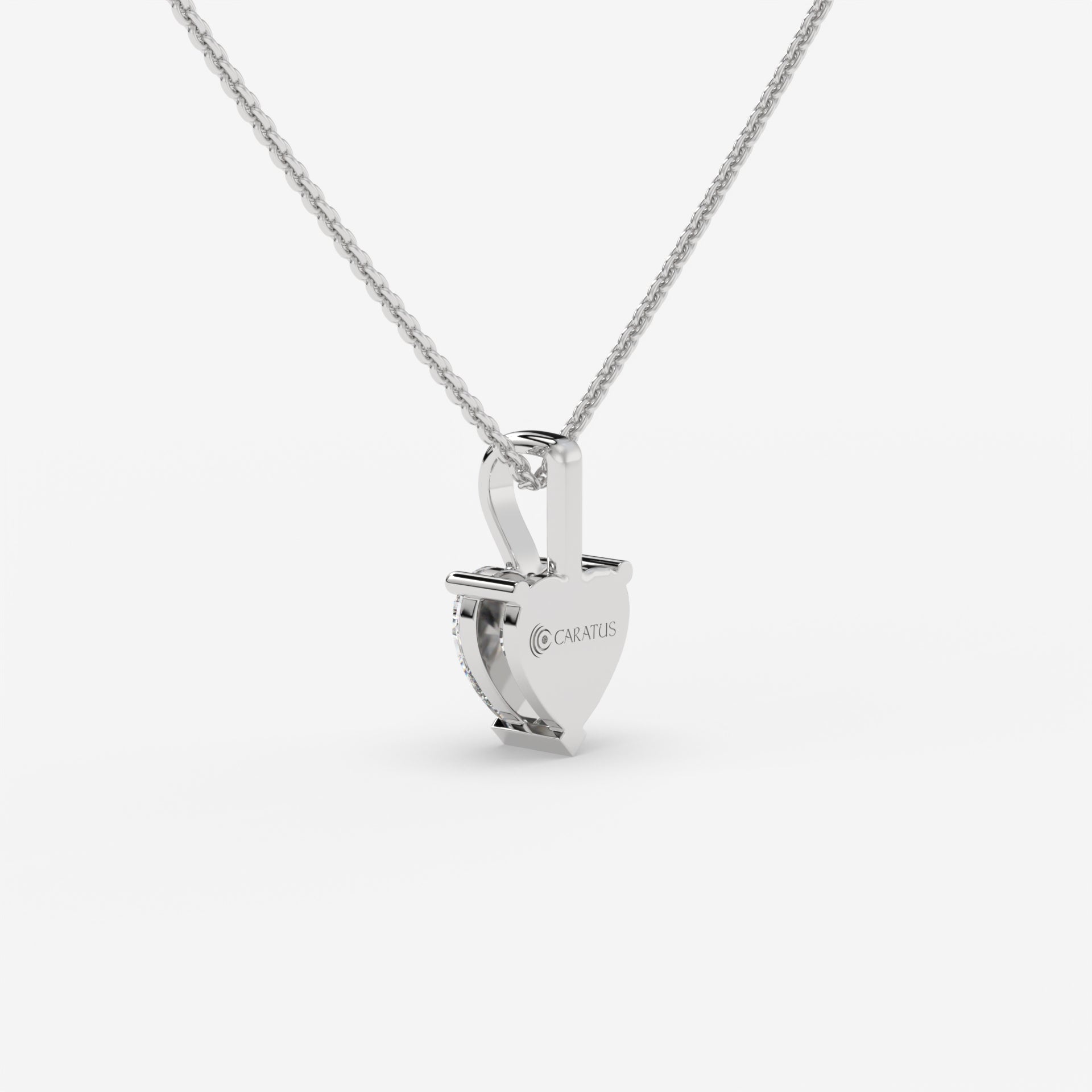 Heart-Shaped Diamond Pendant in White Gold