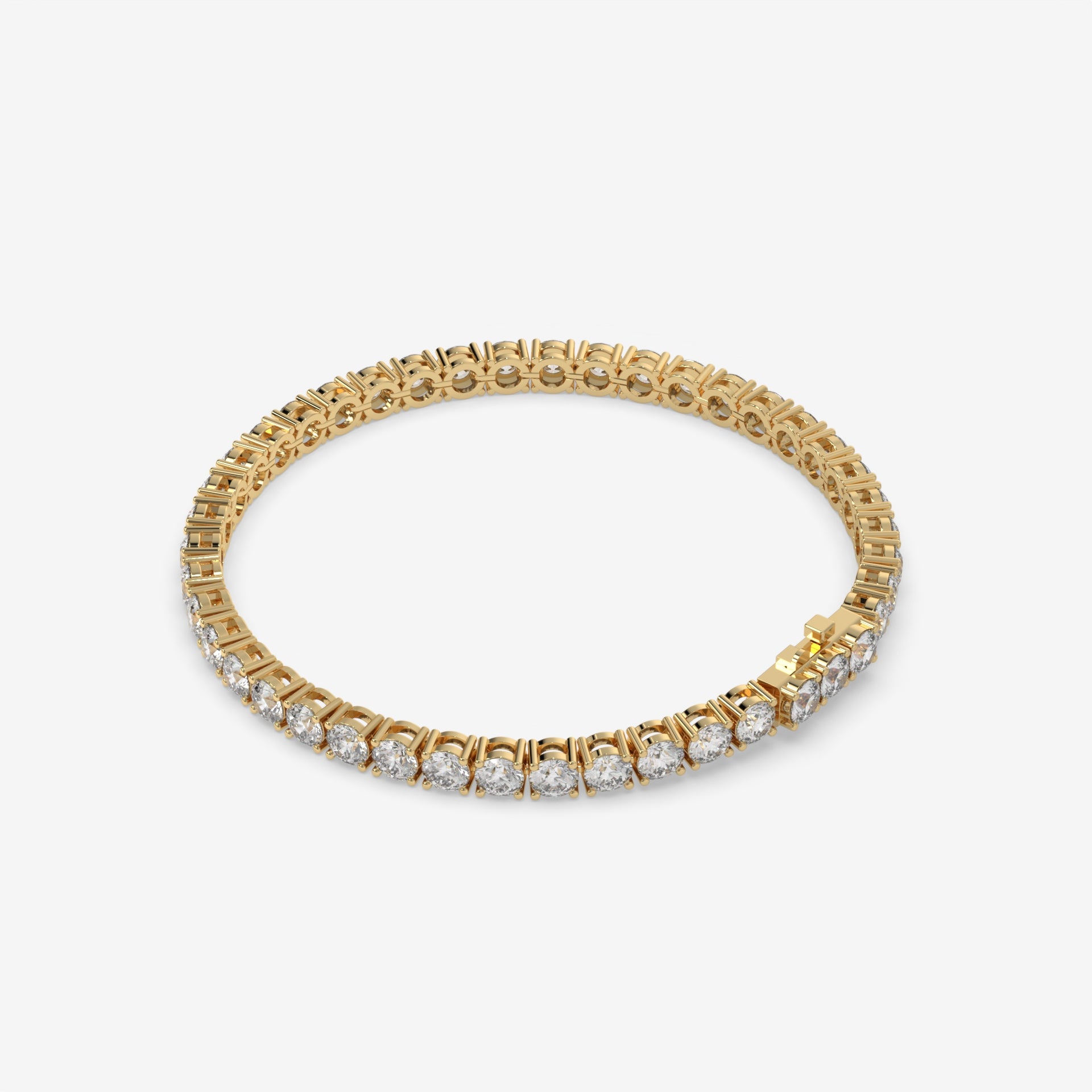 10.25 CT Yellow Gold Round Diamond Tennis Bracelet in 14K Gold