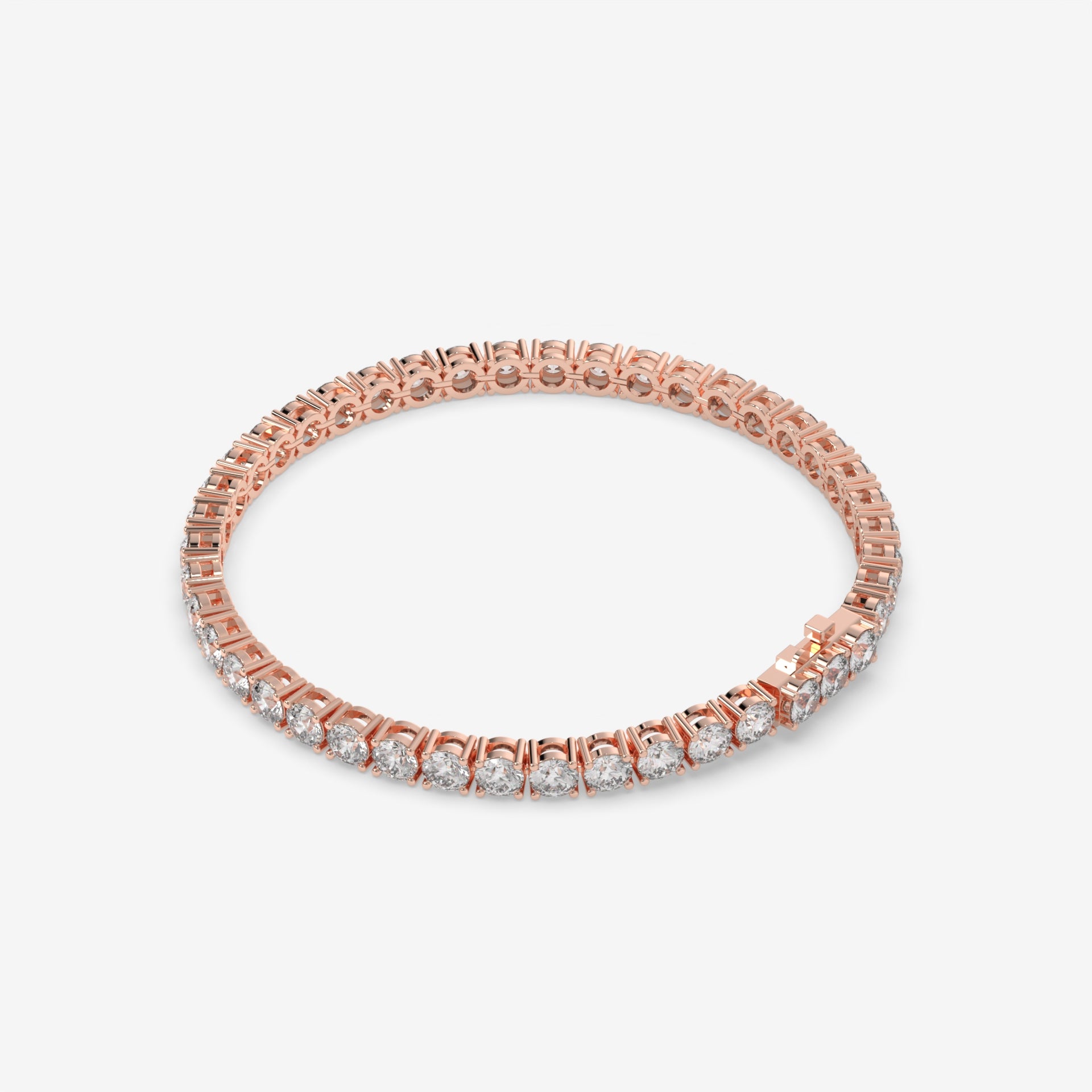 10.25 CT Rose Gold Round Diamond Tennis Bracelet in 14K Gold