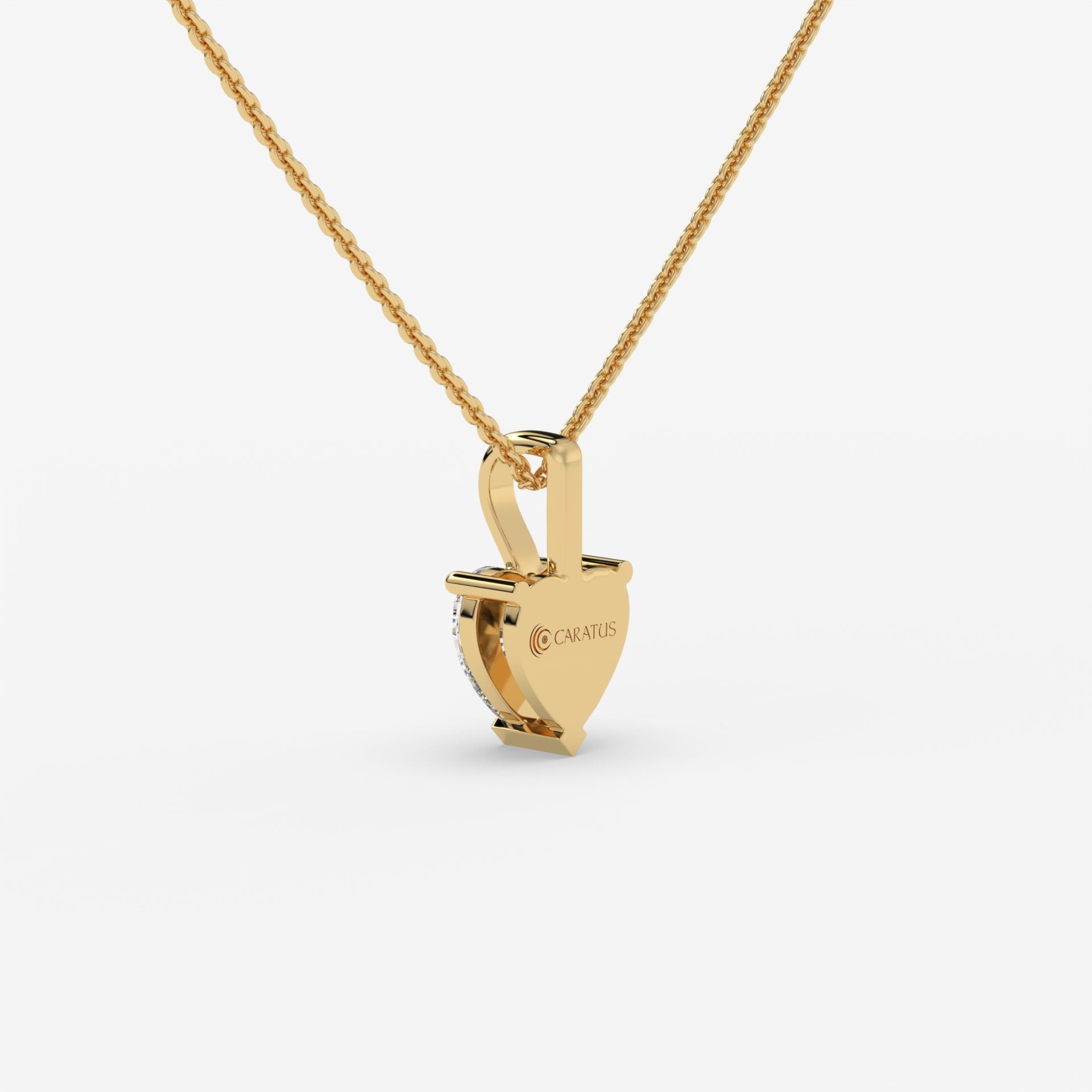 Heart-Shaped Diamond Pendant in Yellow Gold