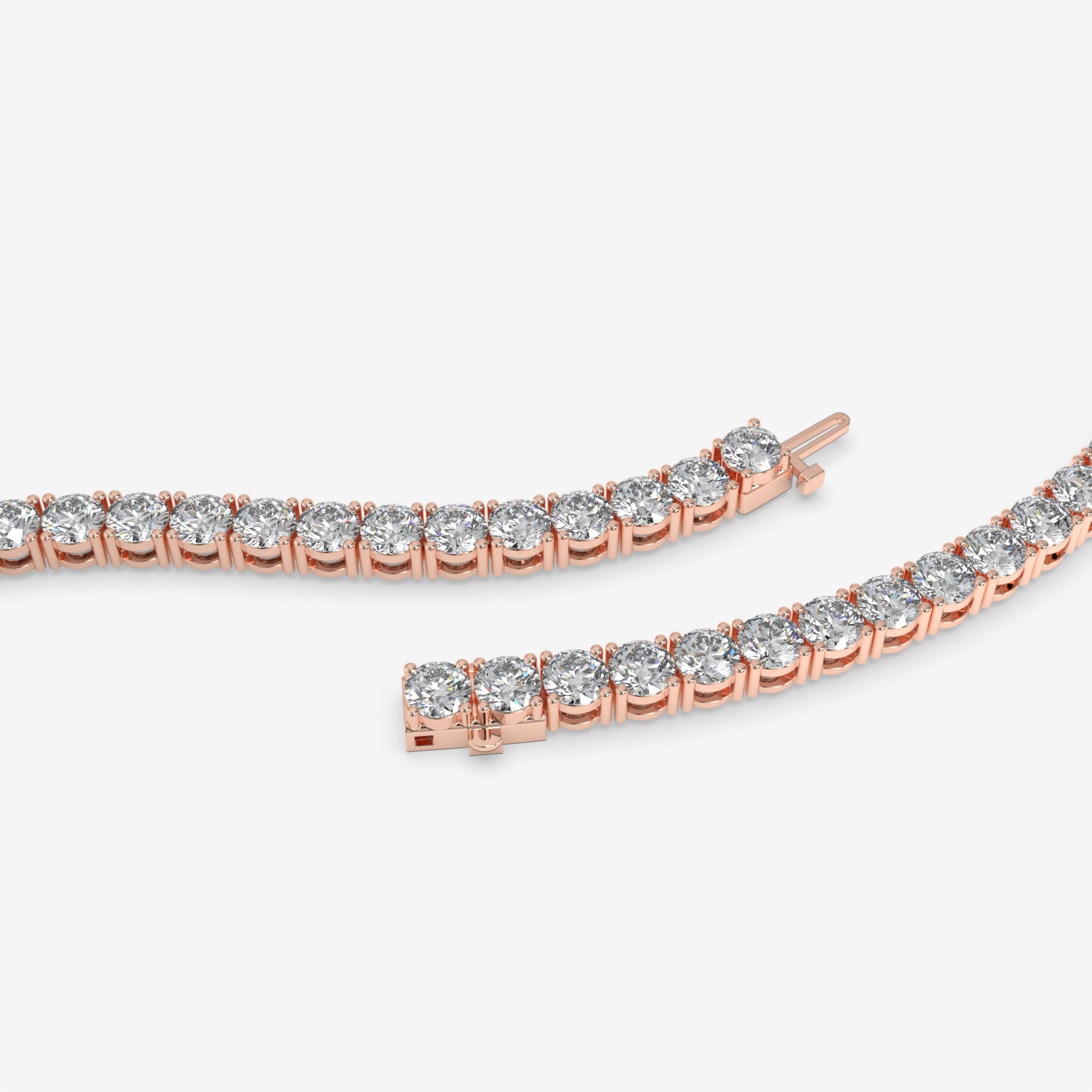 10.25 CT Rose Gold Round Diamond Tennis Bracelet in 14K Gold
